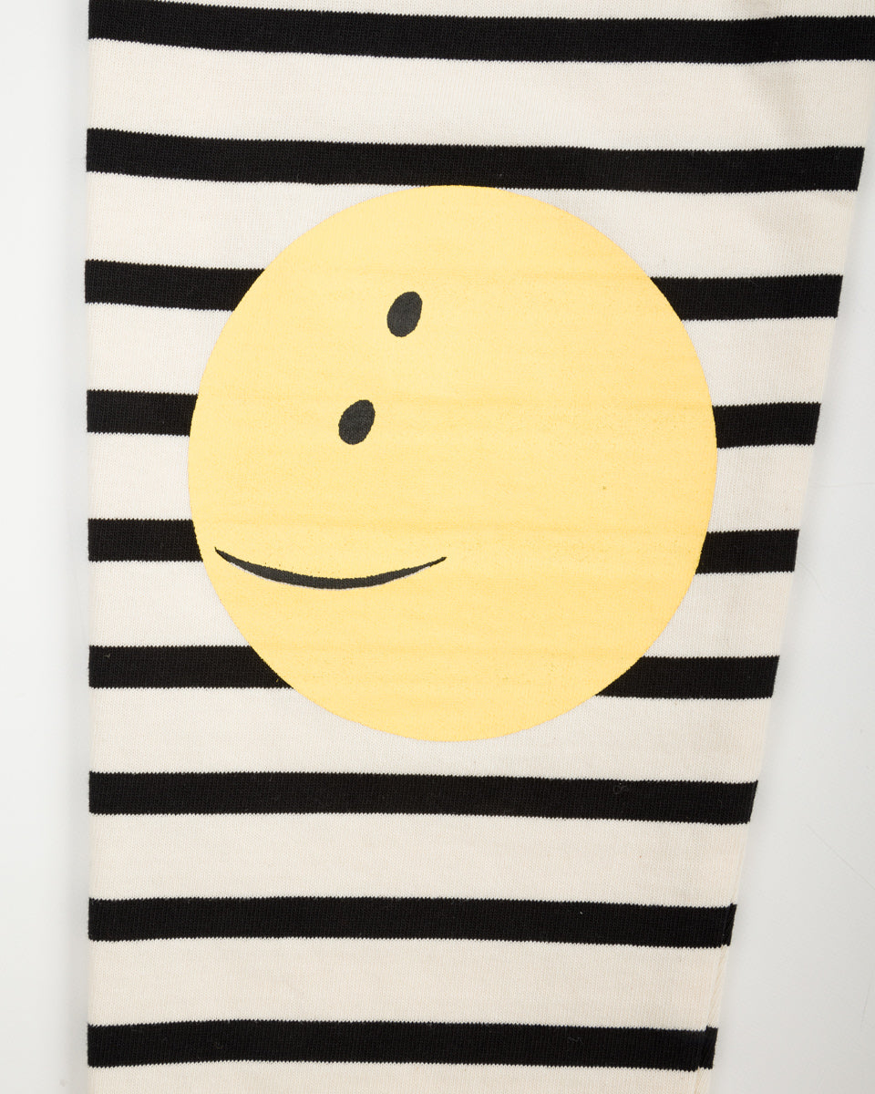 Kapital Stripe Jersey Crew Long Sleeve T (PROFILE RAINBOWY Patch) - Ecru x Black - Standard & Strange