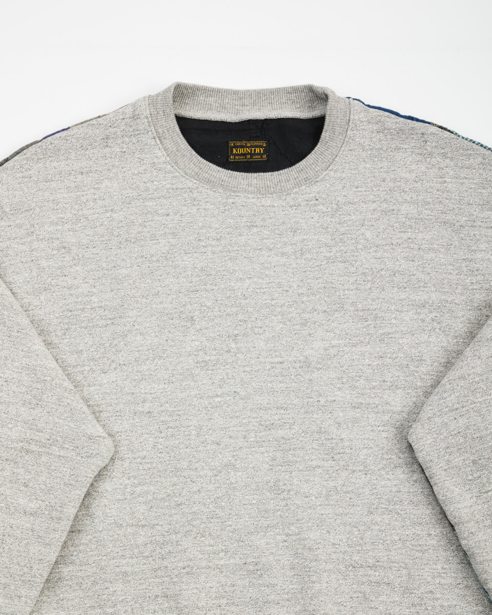 Kapital TOP SWT Knit x PROFILE RAINBOWY Quilt 2 TONES BIG SWEATSHIRT - Gray - Standard & Strange