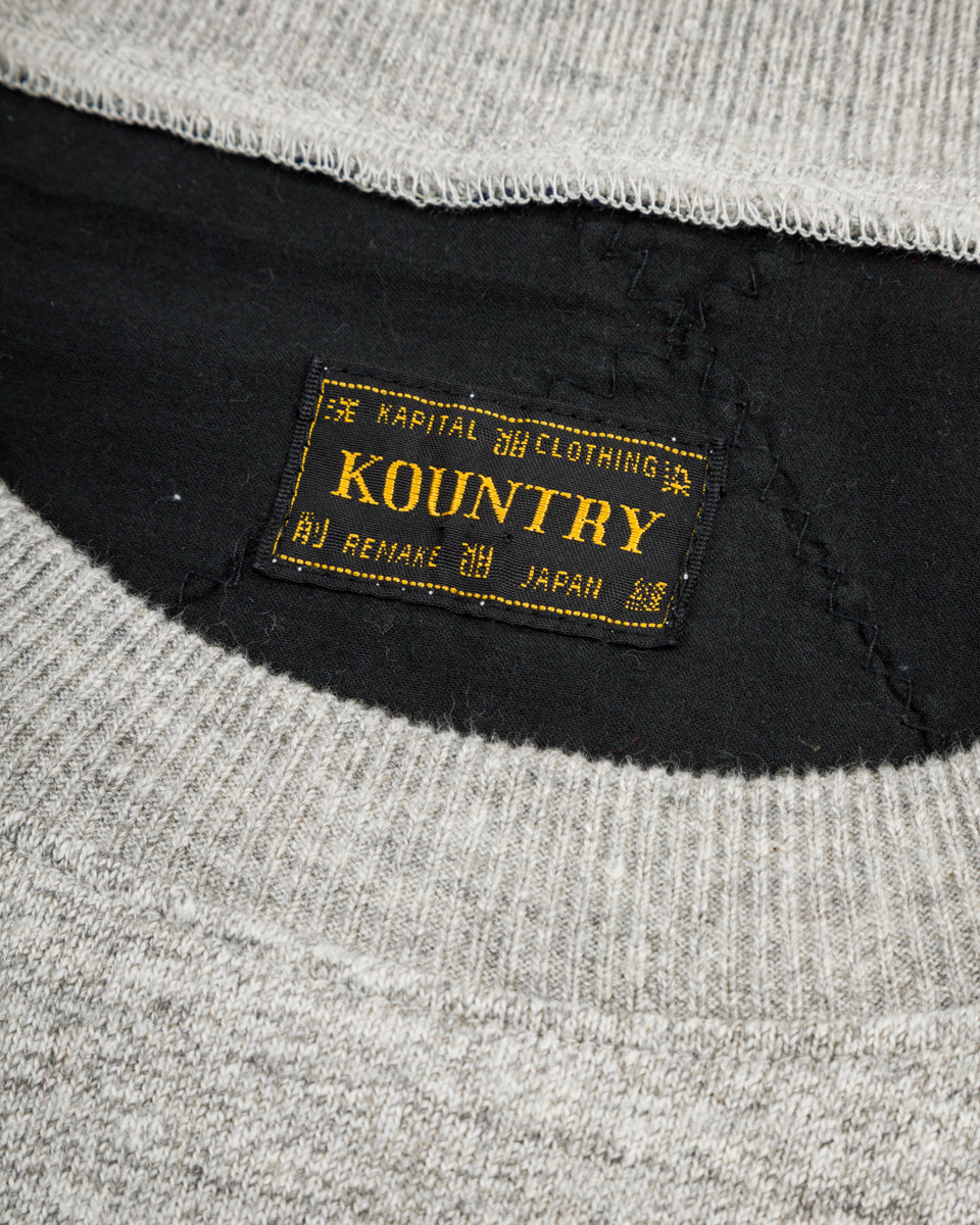 Kapital TOP SWT Knit x PROFILE RAINBOWY Quilt 2 TONES BIG SWEATSHIRT - Gray - Standard & Strange