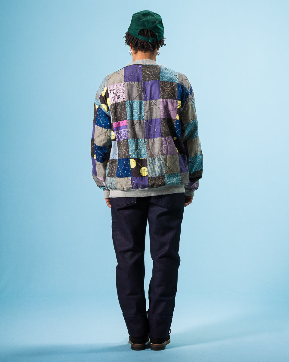 Kapital TOP SWT Knit x PROFILE RAINBOWY Quilt 2 TONES BIG SWEATSHIRT - Gray - Standard & Strange