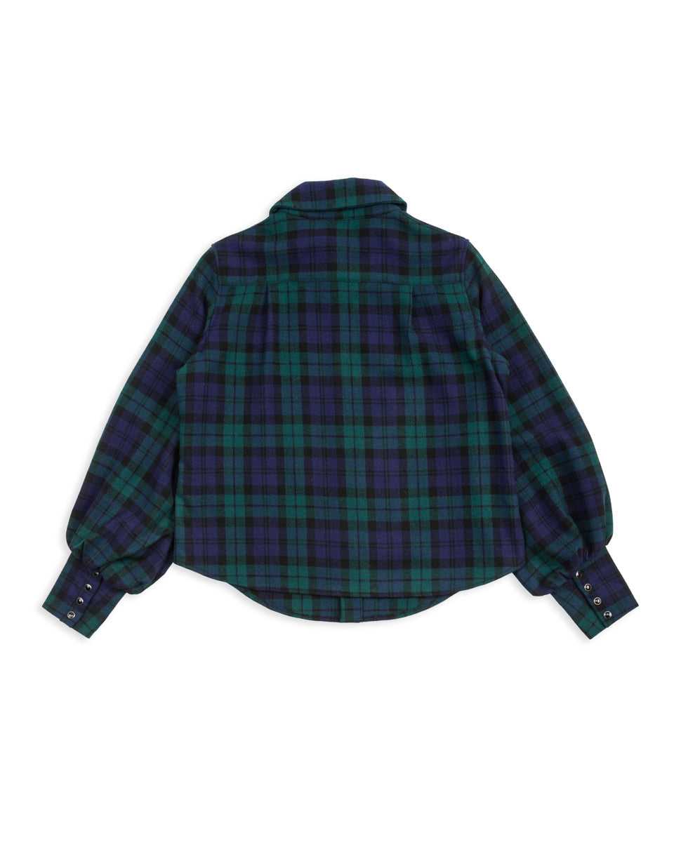 Kapital Tartan Check Layered Collar OPERA Western Shirt - BlackWatch - Standard & Strange