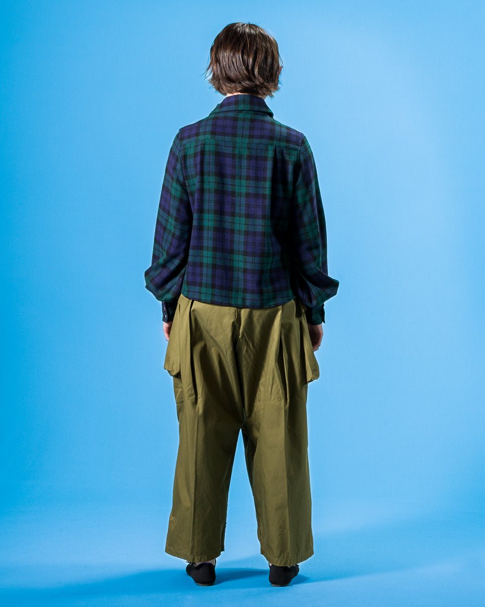 Kapital Tartan Check Layered Collar OPERA Western Shirt - BlackWatch - Standard & Strange