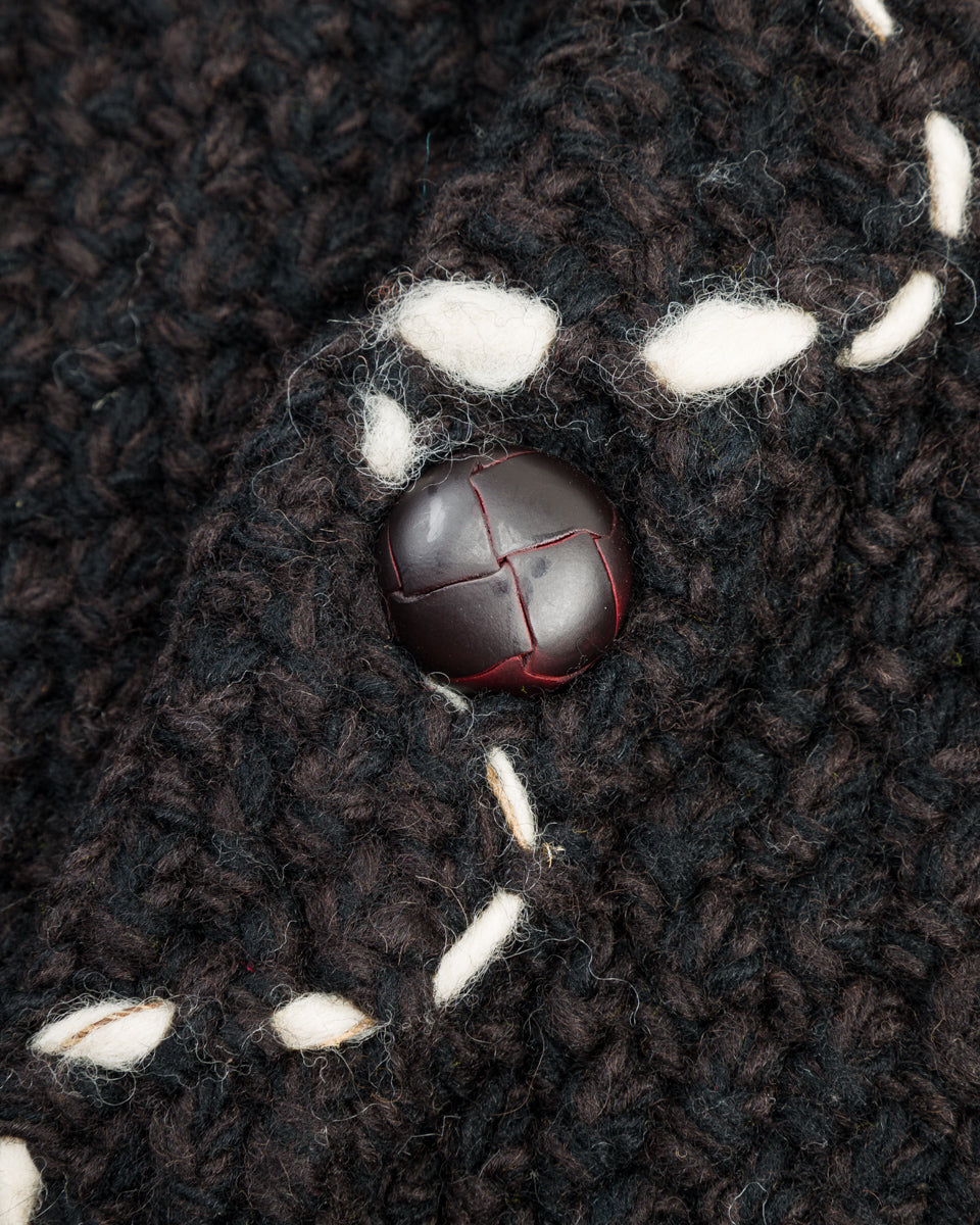 Kapital Wool Hand Knit Cowichan G-Jacke - Black F - Standard & Strange