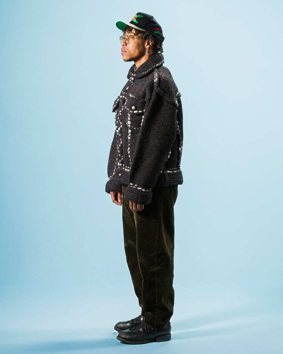 Kapital Wool Hand Knit Cowichan G-Jacke - Black F - Standard & Strange