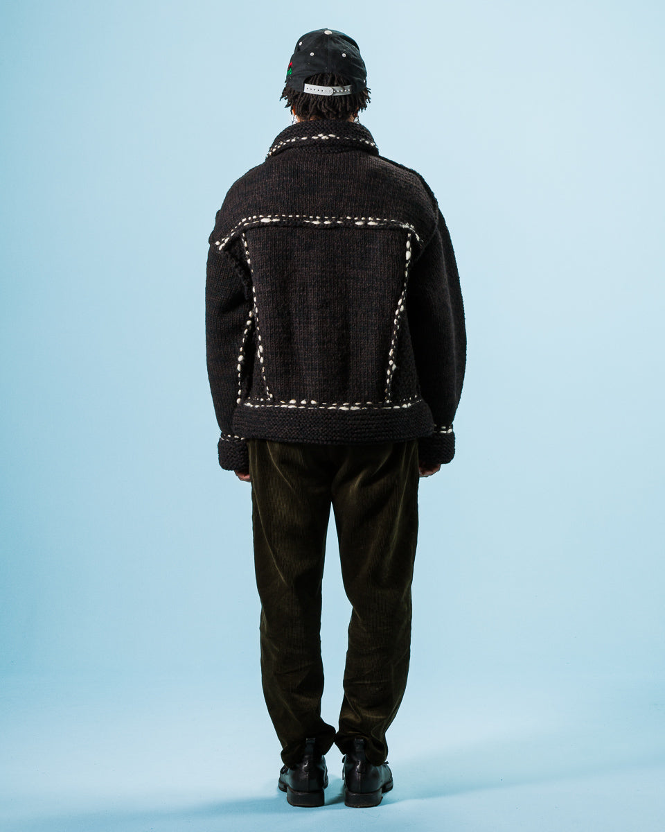 Kapital Wool Hand Knit Cowichan G-Jacke - Black F - Standard & Strange