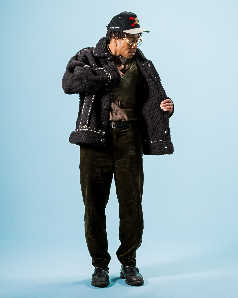 Kapital Wool Hand Knit Cowichan G-Jacke - Black F - Standard & Strange