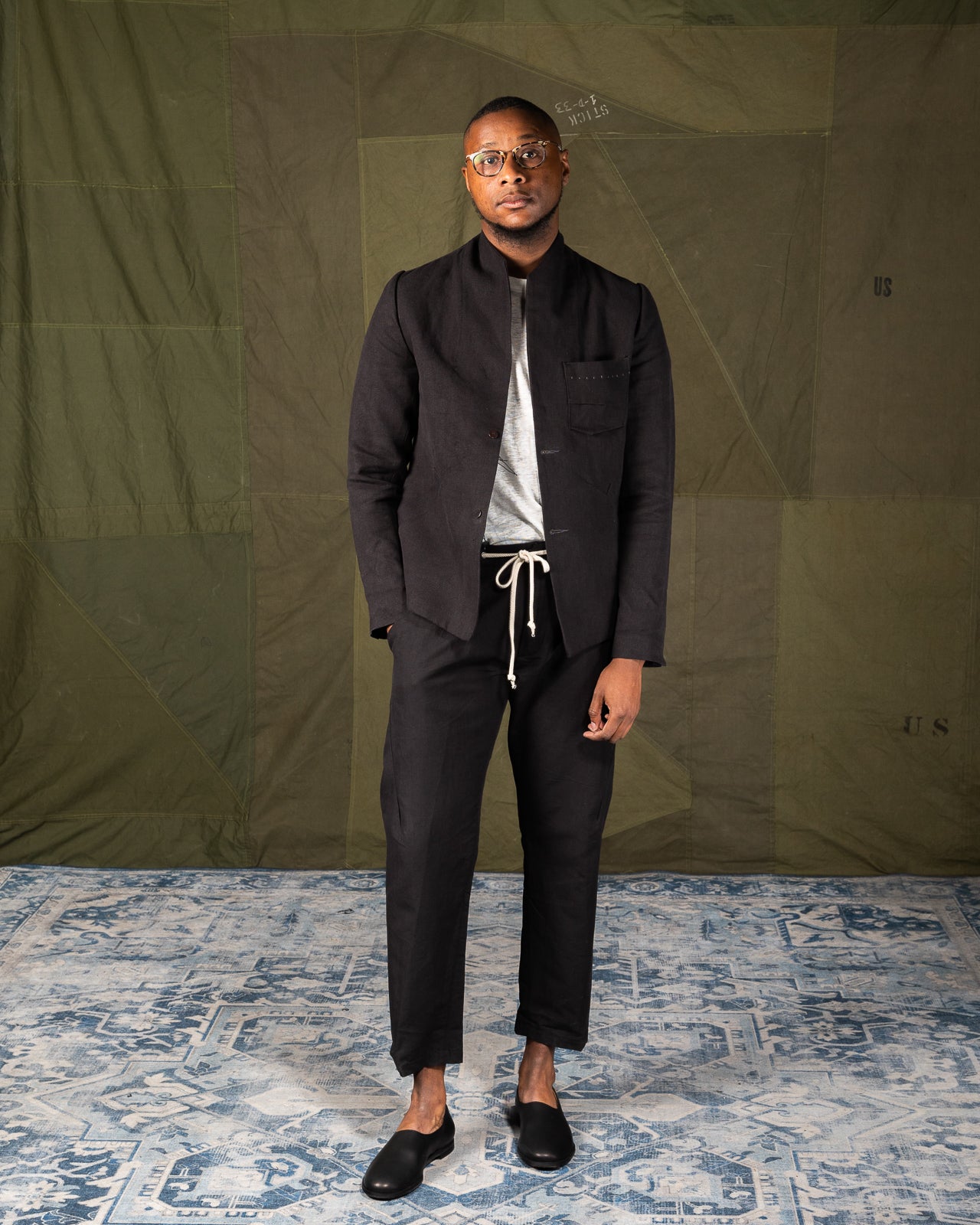 MATiAS Anacapa Blazer - Kurai Black Hemp Canvas - Standard & Strange