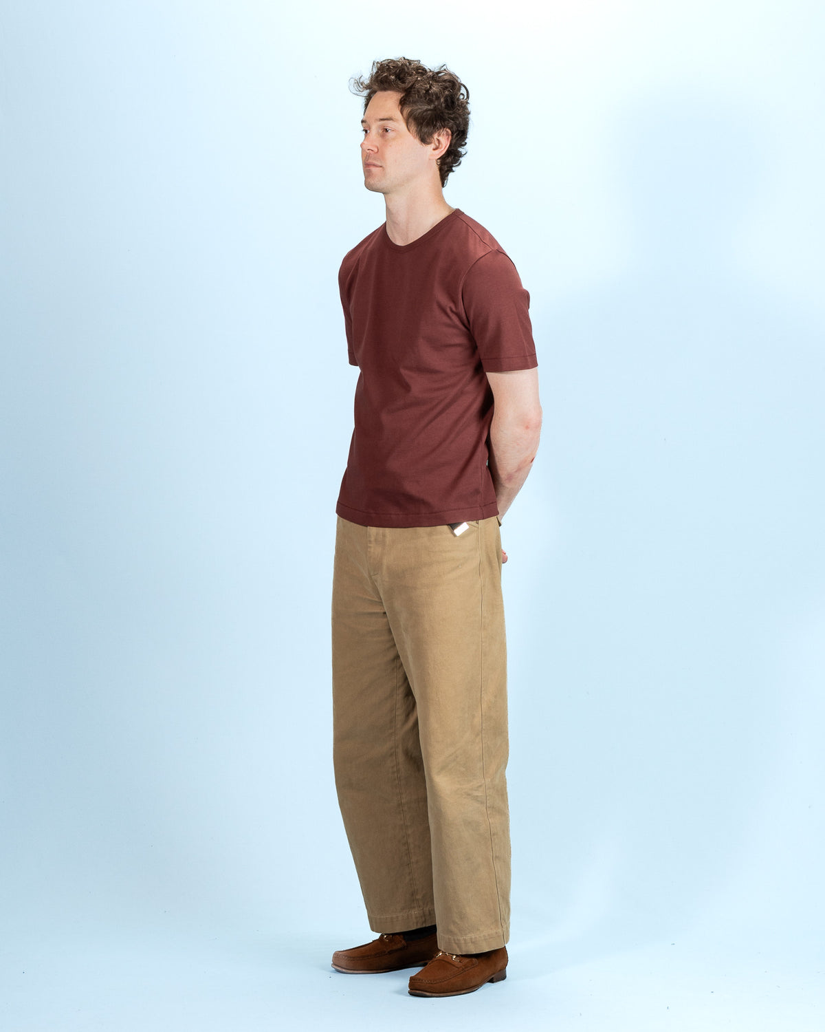 2M15C Cropped Vintage Machine Jersey T-Shirt - Burgundy