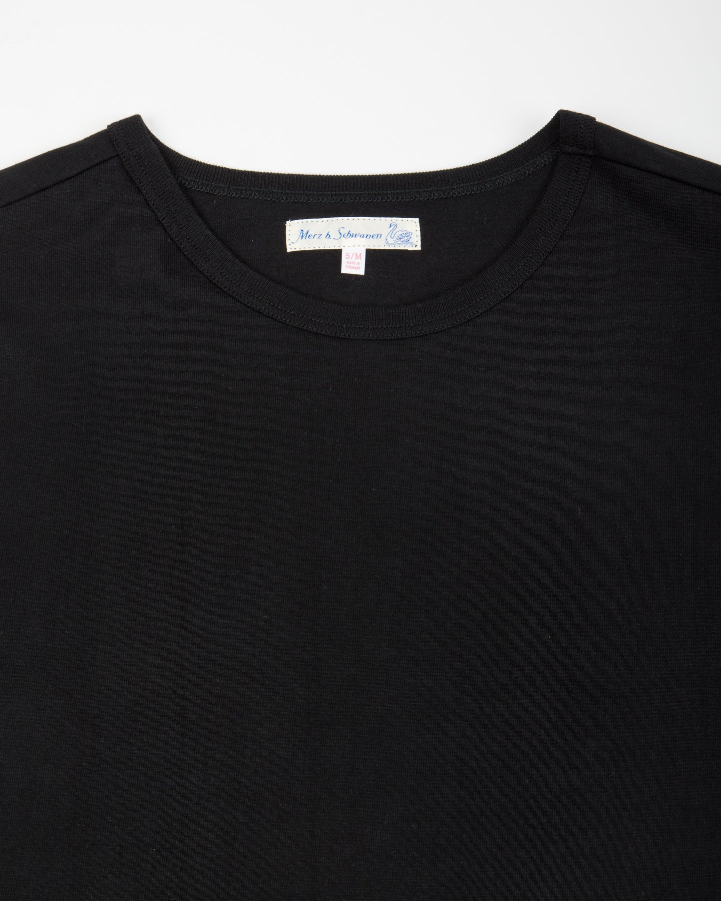 Merz b. Schwanen 1940s Relaxed Fit Loopwheeled Tee - Deep Black - Standard & Strange
