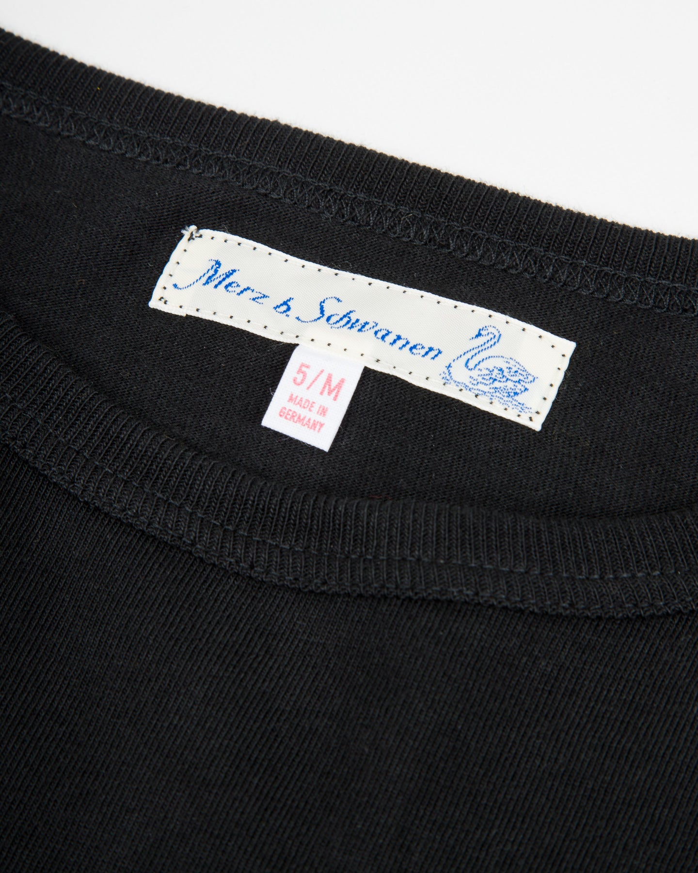 Merz b. Schwanen 1950s Lightweight Loopwheeled L/S Tee - Deep Black - Standard & Strange