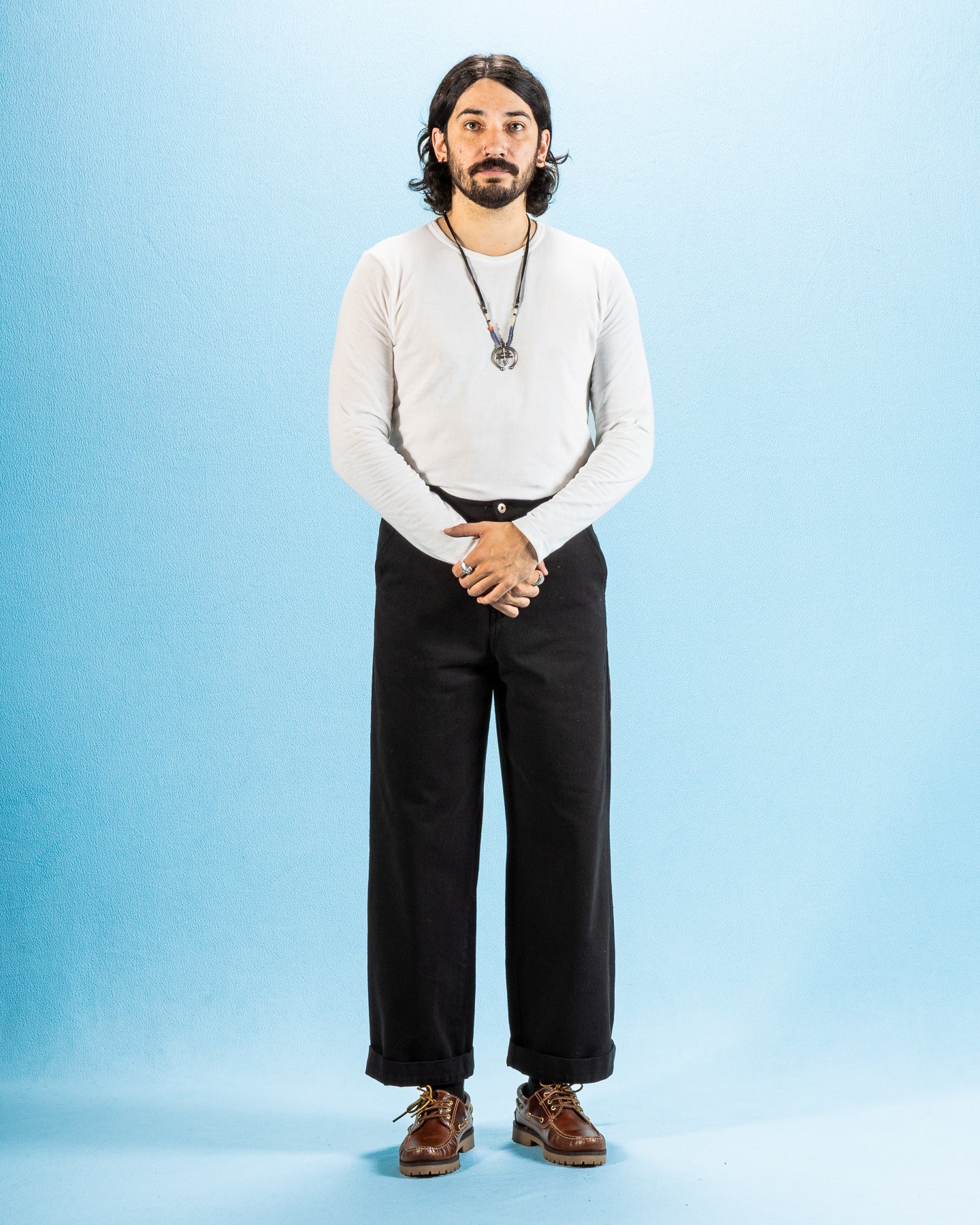 Merz b. Schwanen 1950s Lightweight Loopwheeled L/S Tee - White - Standard & Strange