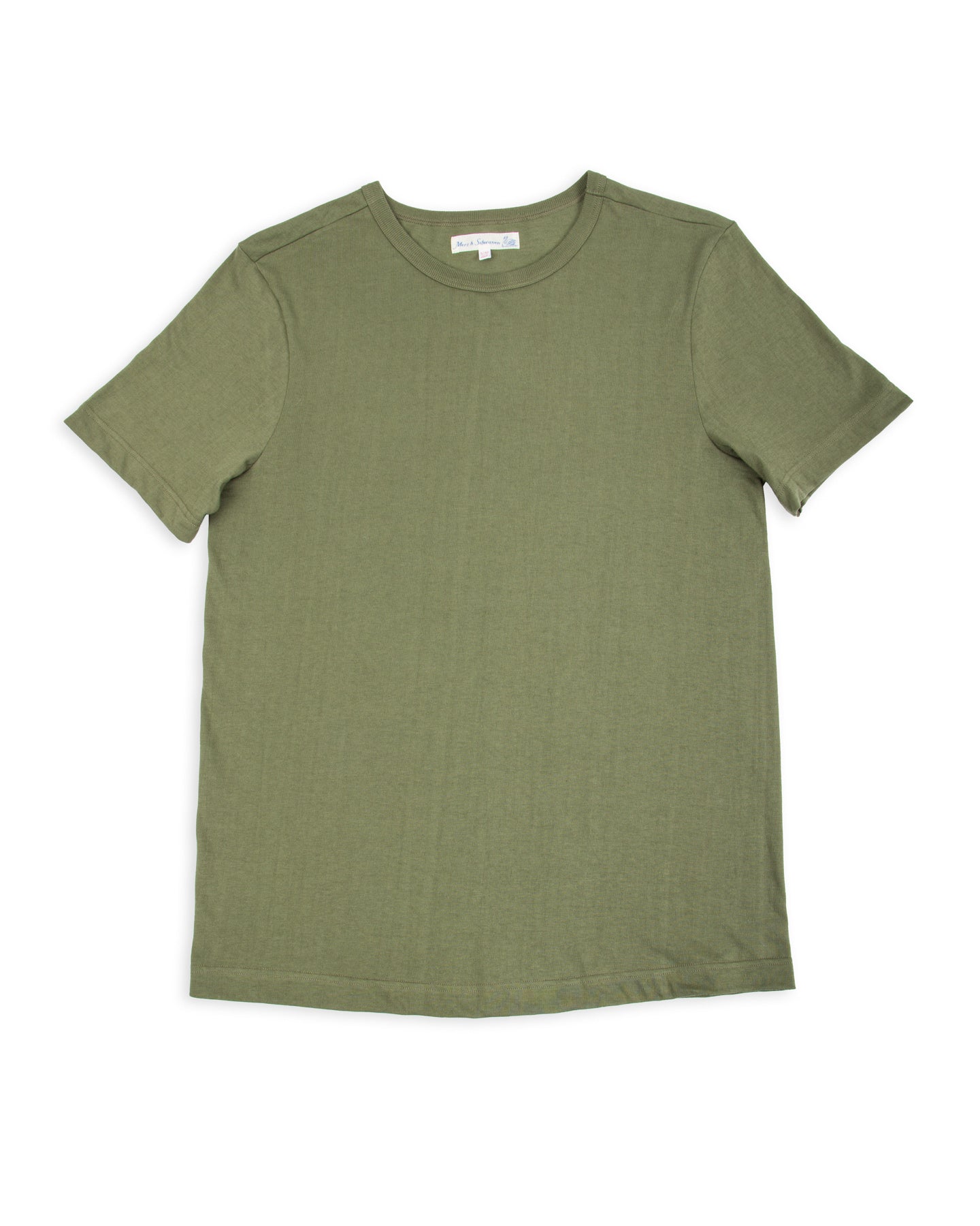 Merz b. Schwanen 1950s Lightweight Loopwheeled Tee - Army - Standard & Strange