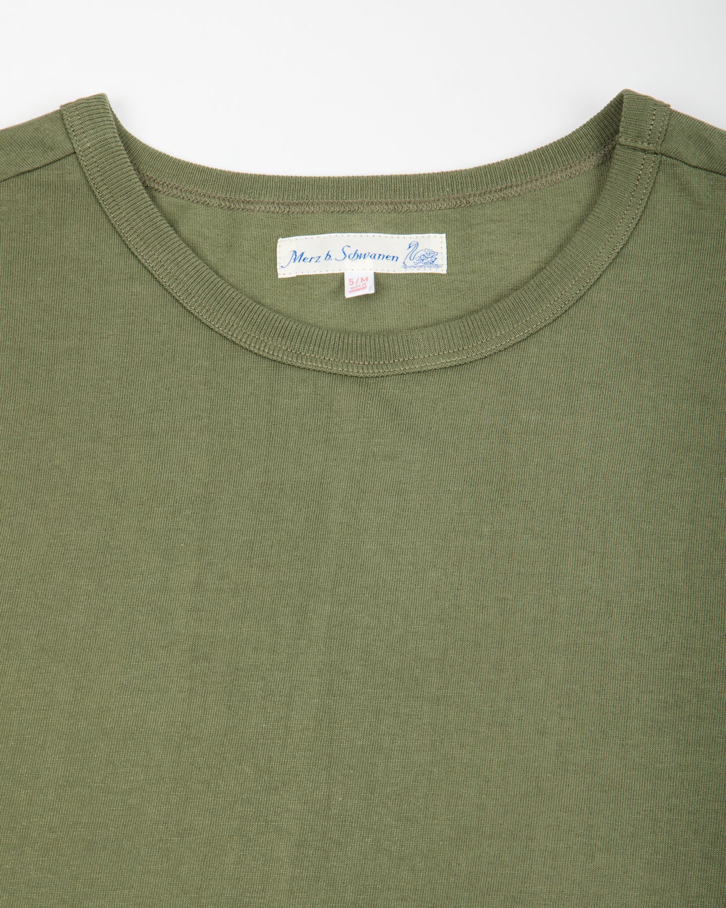 Merz b. Schwanen 1950s Lightweight Loopwheeled Tee - Army - Standard & Strange