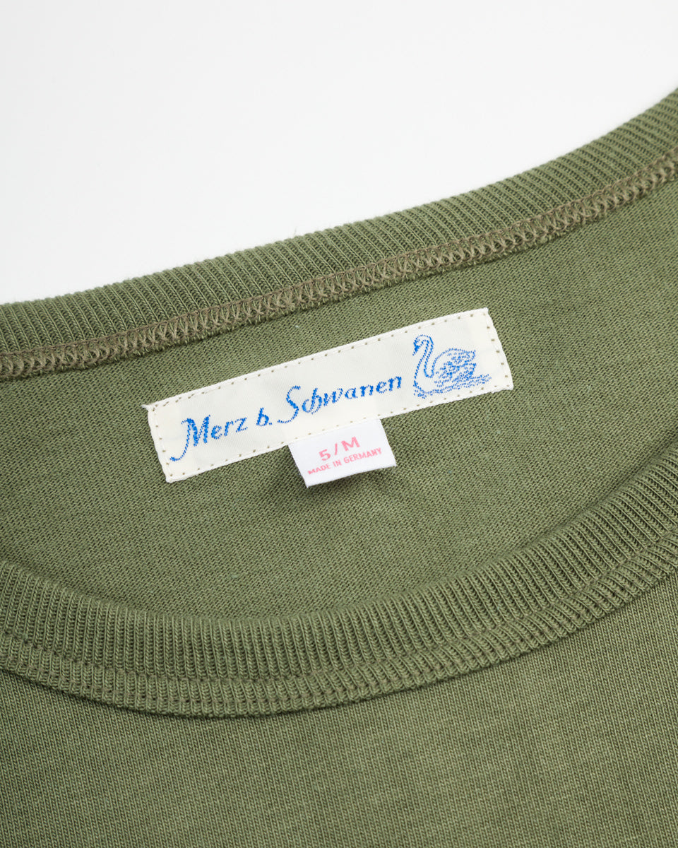 Merz b. Schwanen 215 Loopwheeled 7.2 oz Tee - Army - Standard & Strange