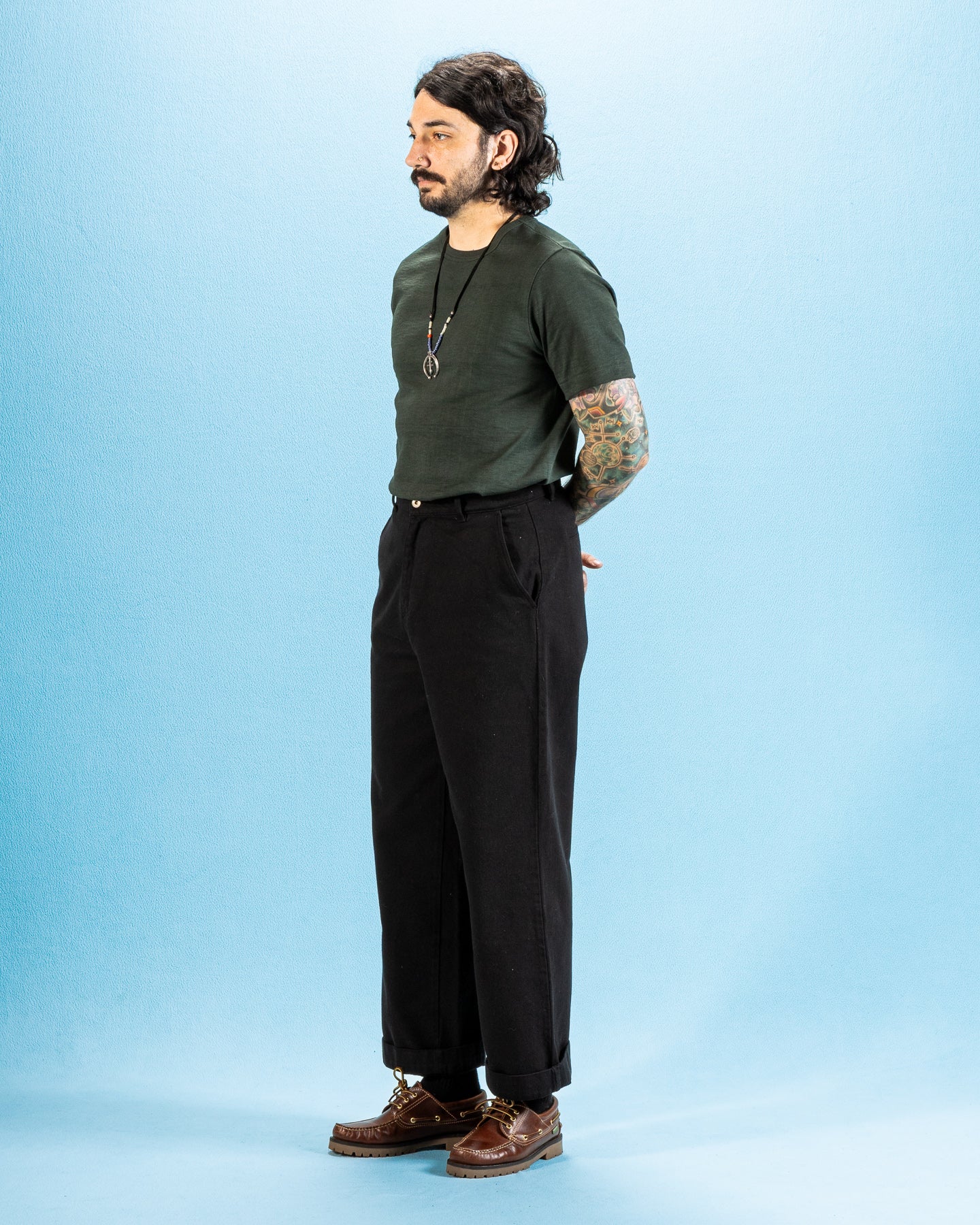 Merz b. Schwanen 2S14 Loopwheeled 10.7oz Heavyweight Tee - Forest - Standard & Strange