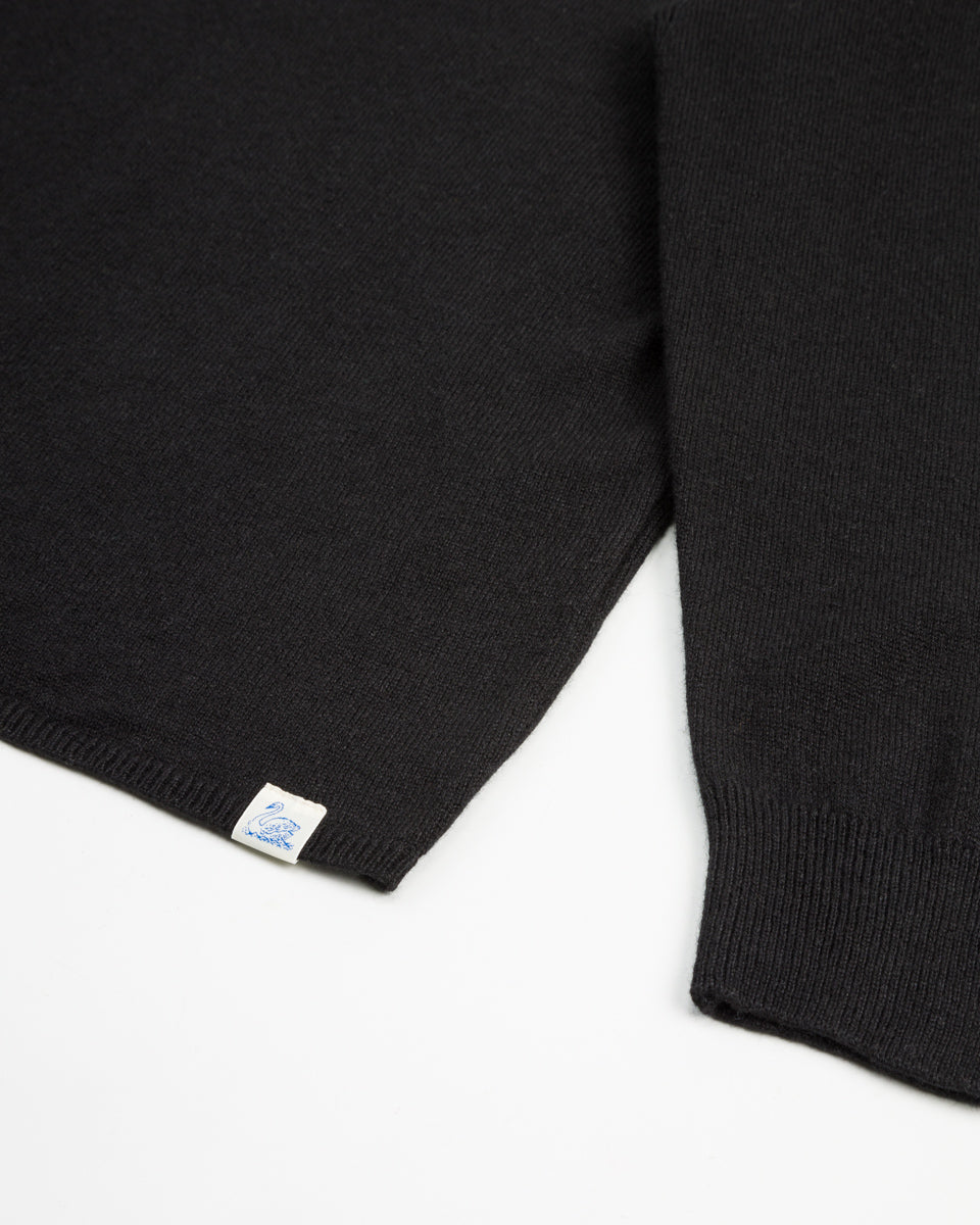 Merz b. Schwanen Women's Relaxed Hoodie - Black Merino/Silk/Cashmere - Standard & Strange