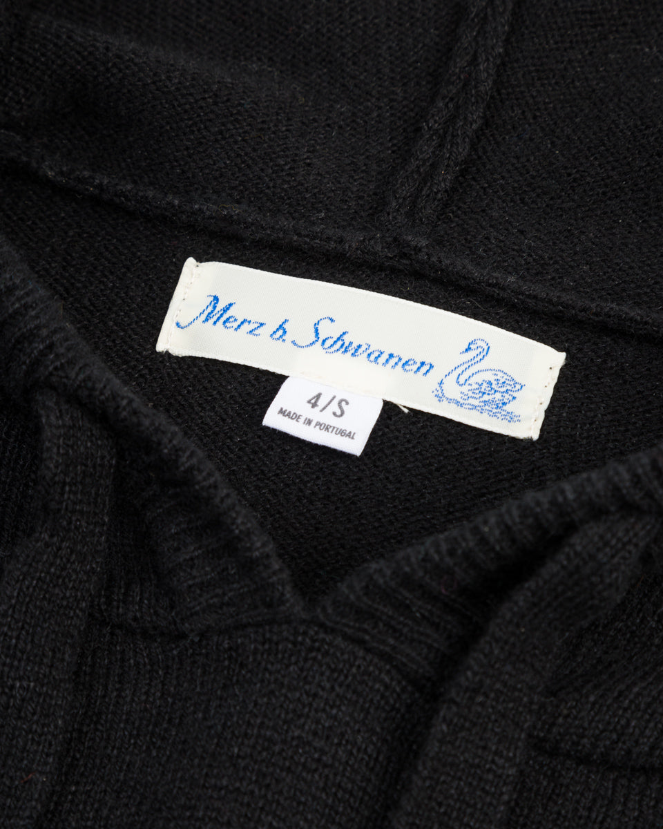 Merz b. Schwanen Women's Relaxed Hoodie - Black Merino/Silk/Cashmere - Standard & Strange