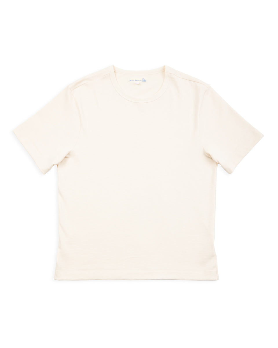 Merz b. Schwanen 2M15C Cropped Vintage Machine Jersey T-Shirt - Nature - Standard & Strange