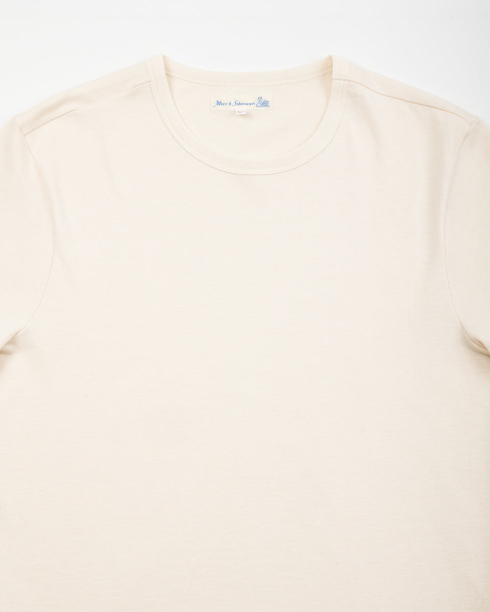 Merz b. Schwanen 2M15C Cropped Vintage Machine Jersey T-Shirt - Nature - Standard & Strange