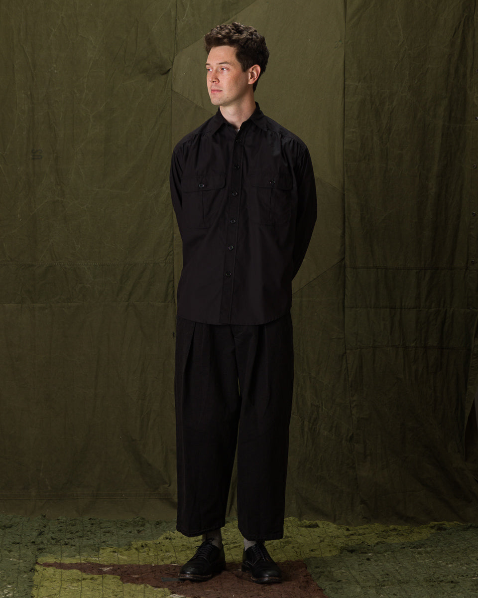 Monitaly Giorgio Work Shirt - Vancloth Oxford Black - Standard & Strange