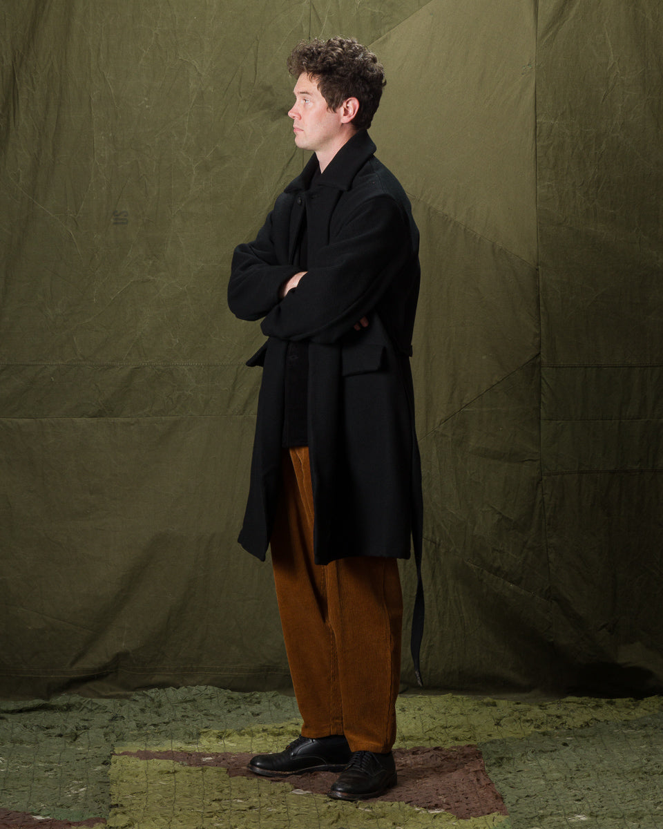 Monitaly Jute Coat - Black Wool Flannel Vicente - Standard & Strange