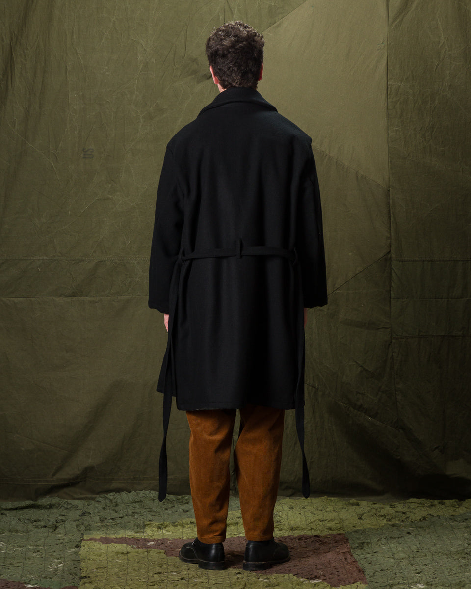 Monitaly Jute Coat - Black Wool Flannel Vicente - Standard & Strange