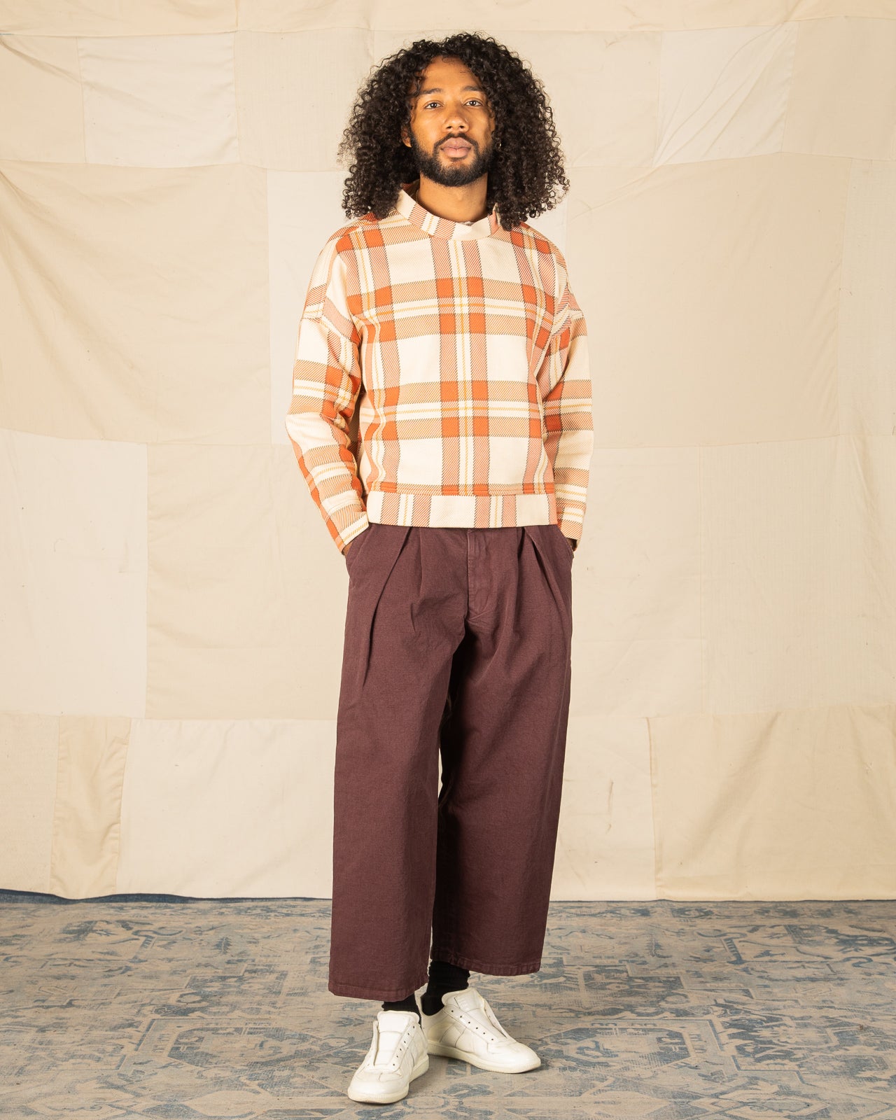 Monitaly Santa Monica Pullover - Brick Plaid Cotton Heavy Twill - Standard & Strange