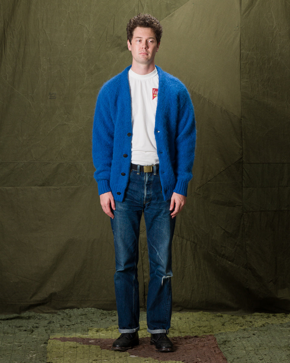 Monitaly Shaggy Alpaguan Cardigan - Blue - Standard & Strange
