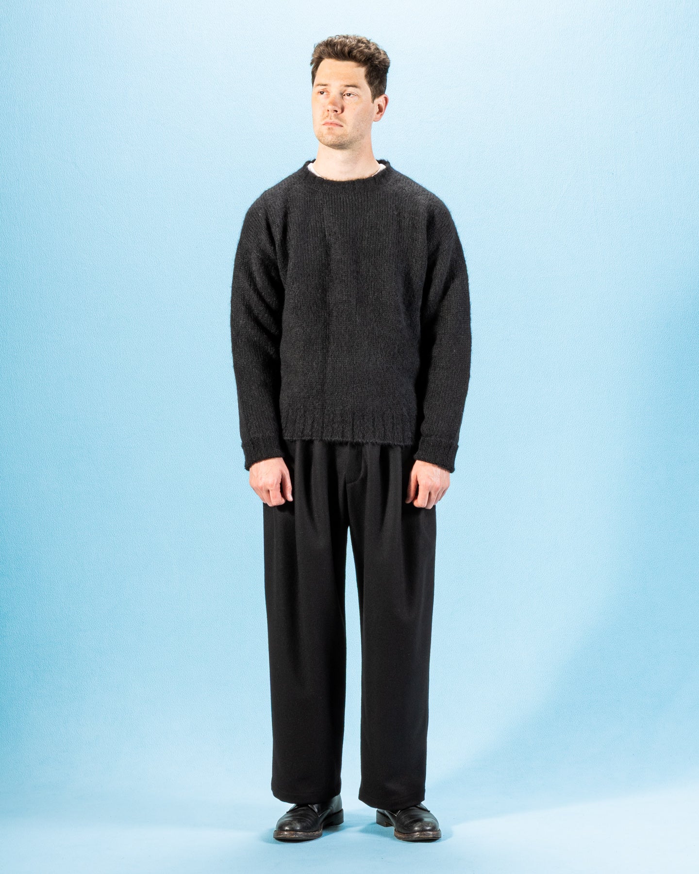 Monitaly Shaggy Alpaguan Crewneck - Black - Standard & Strange