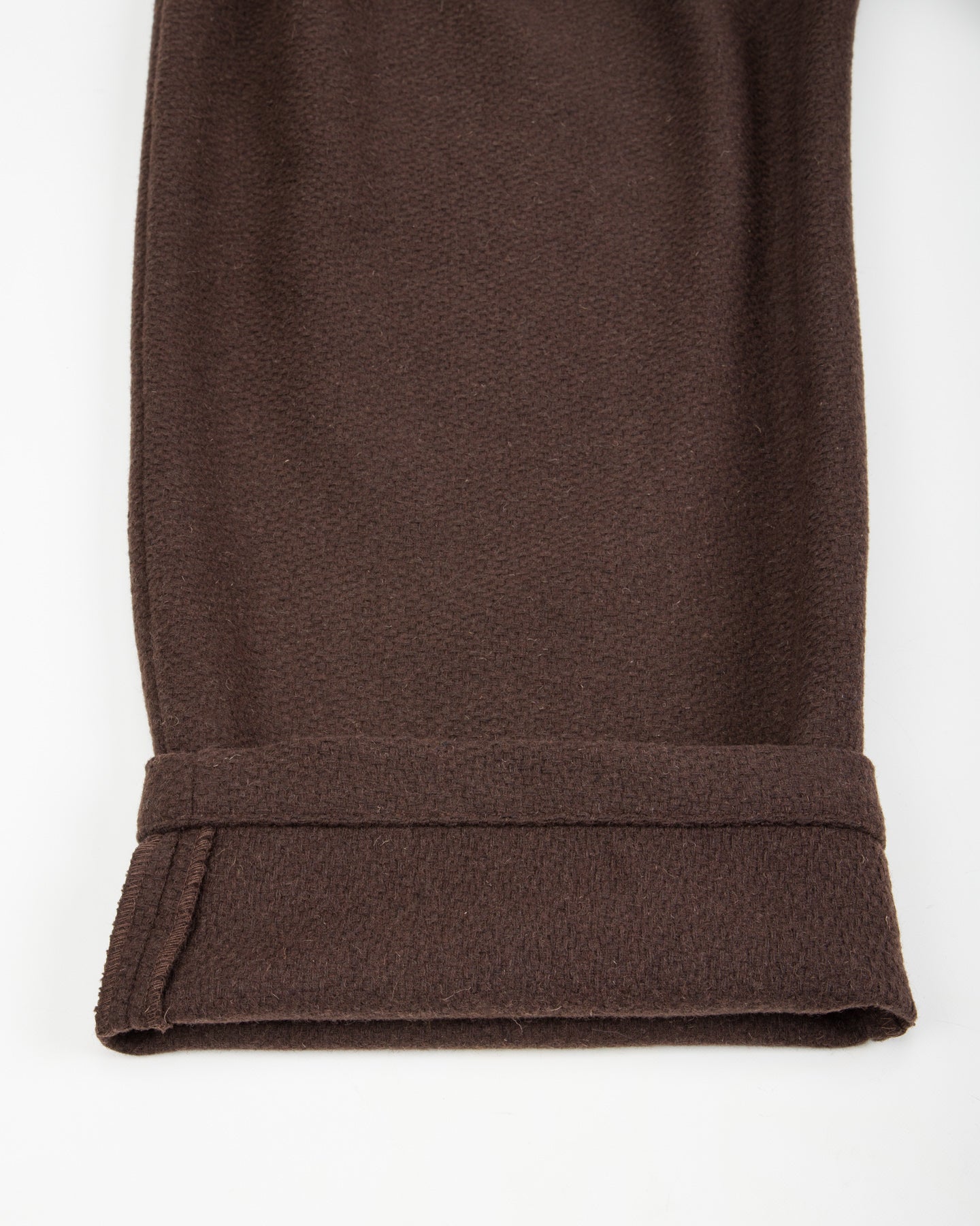 Monitaly Triple Tuck Wide Pants - Brown Wool Flannel Vicente - Standard & Strange