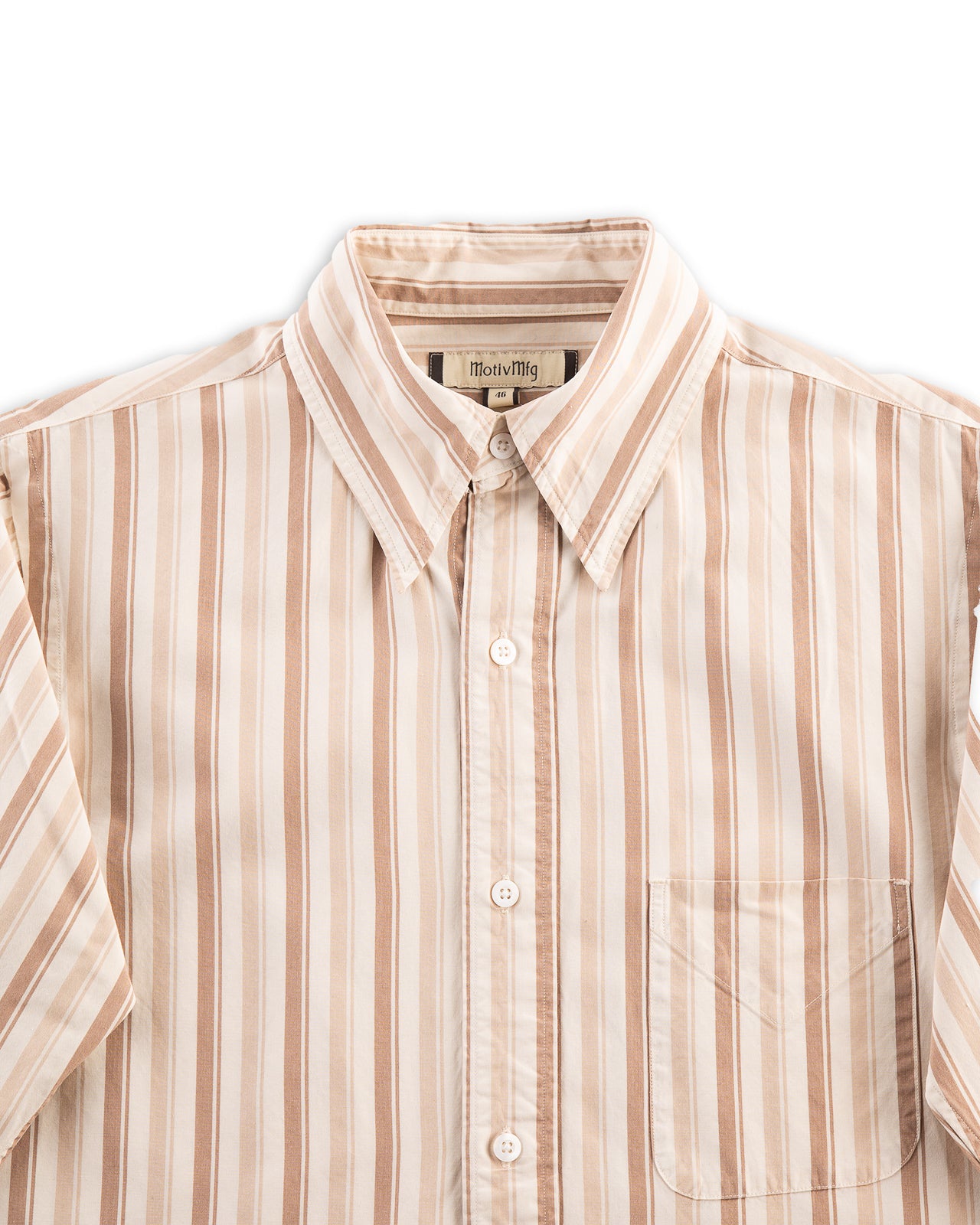 MotivMfg Authentic Fit BD Shirt - Pink Stripe Silk Cotton Fine Poplin - Standard & Strange