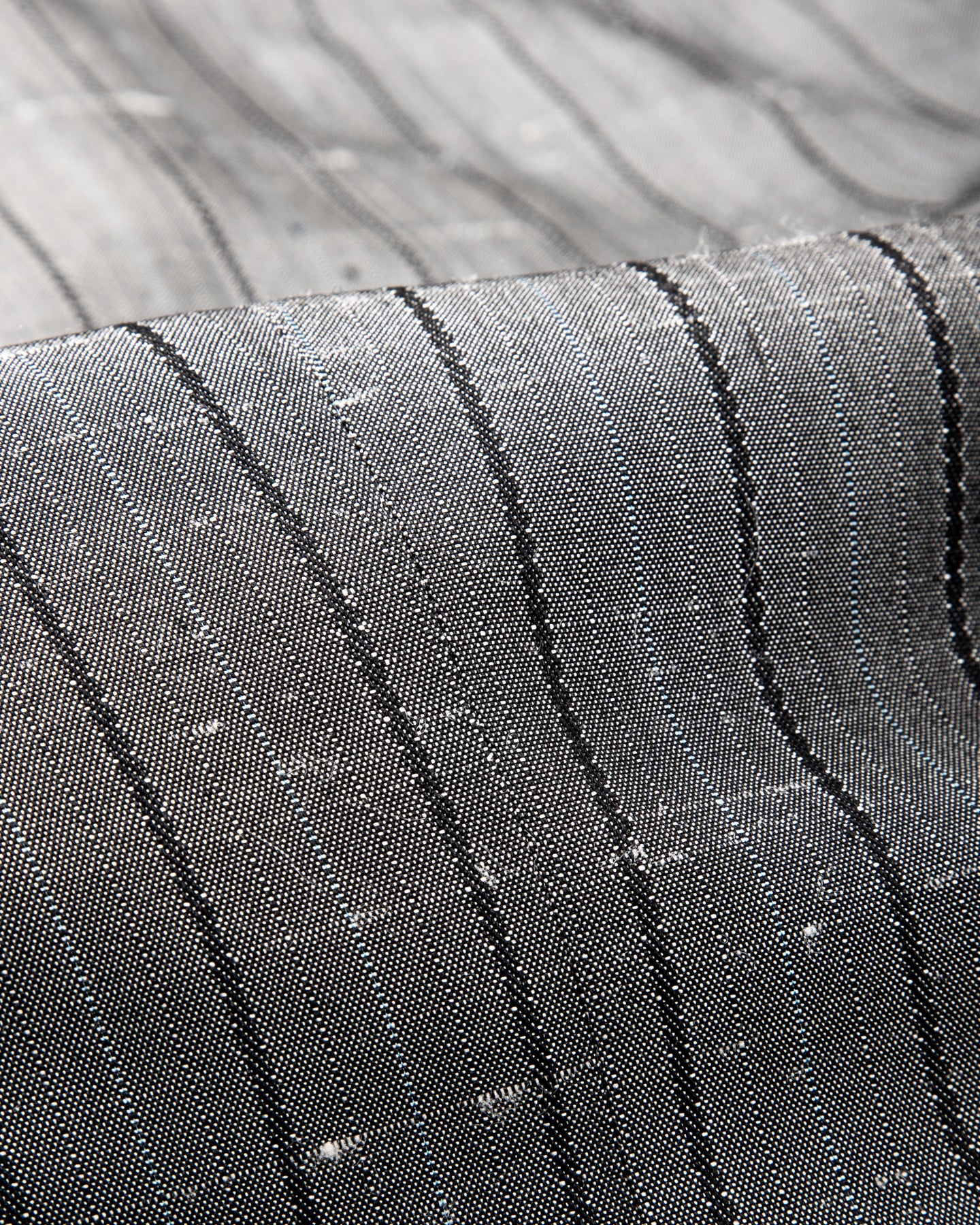 Burokrat Jacket - Grey Melange Stripe Vintage Dupioni