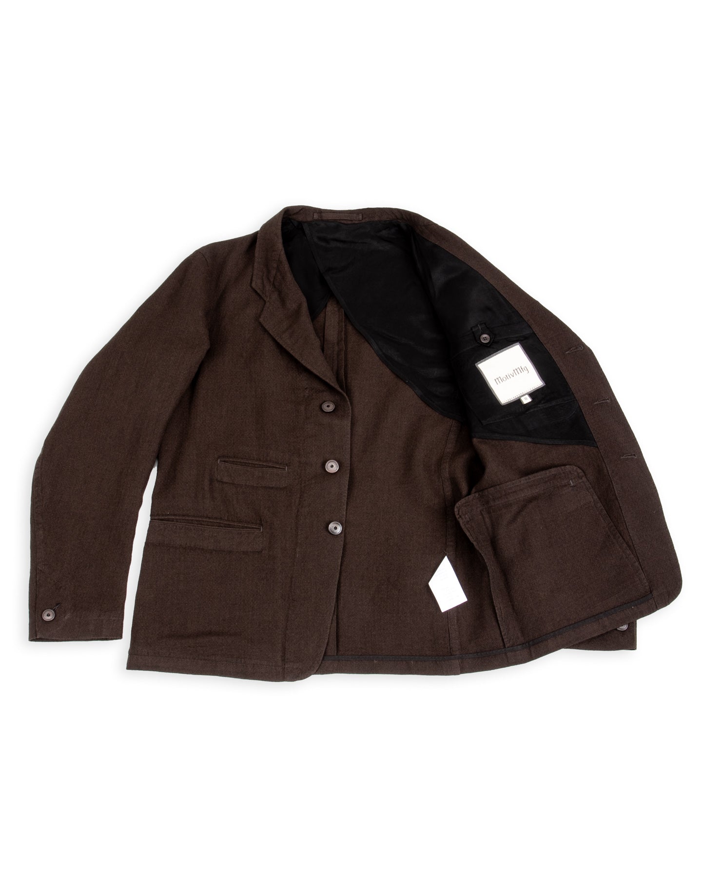 Continental Sack Jacket - Espresso Wool Linen Crepe
