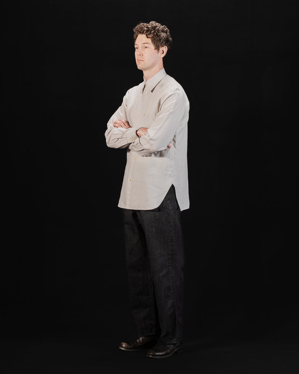 MotivMfg Draughtsman Shirt - Light Chambray Superfine Linen Broadcloth - Standard & Strange