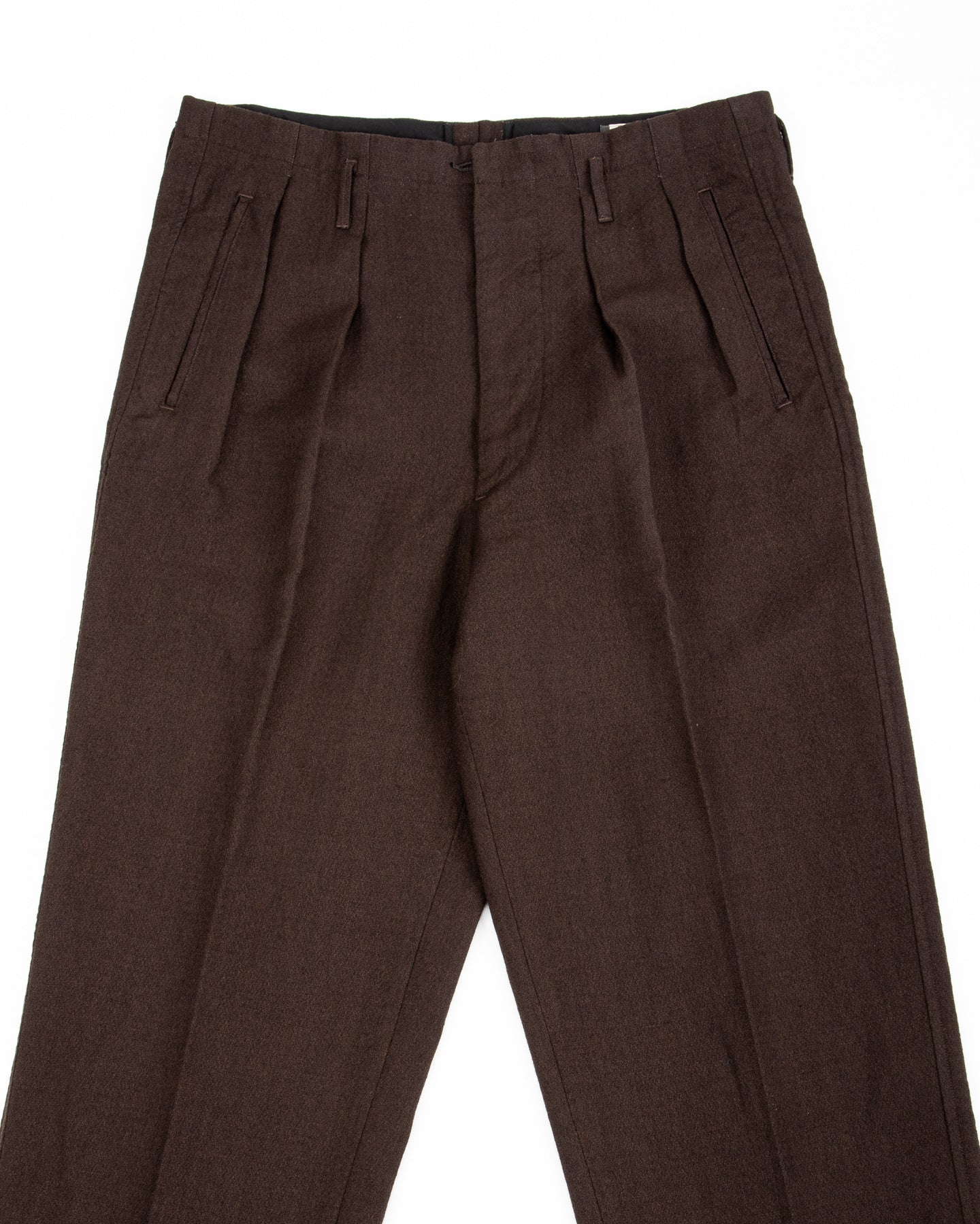 English Trousers - Espresso Wool Linen Crepe