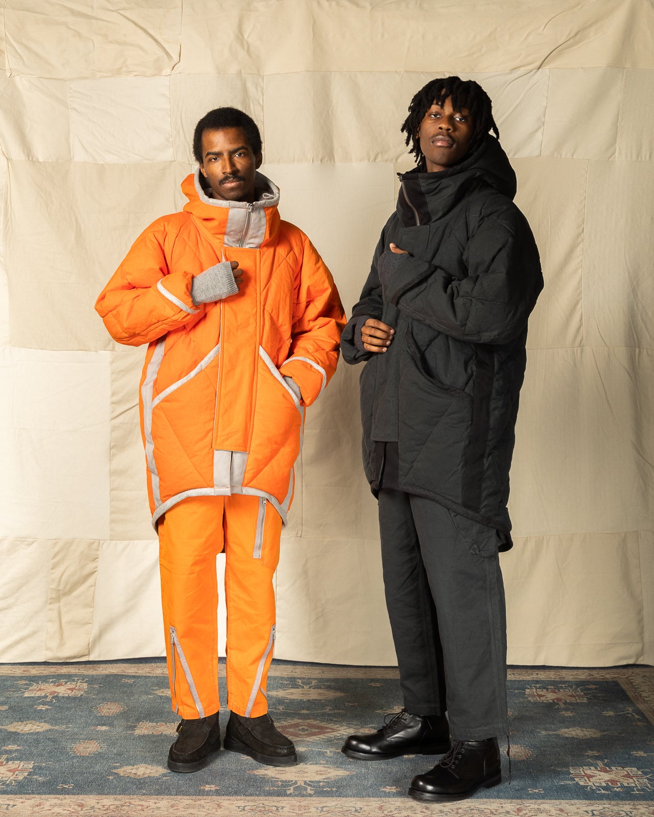 MotivMfg Lander Down Coat - Lava Halley Stevenson "Military Finish" Waxed Cotton - Standard & Strange