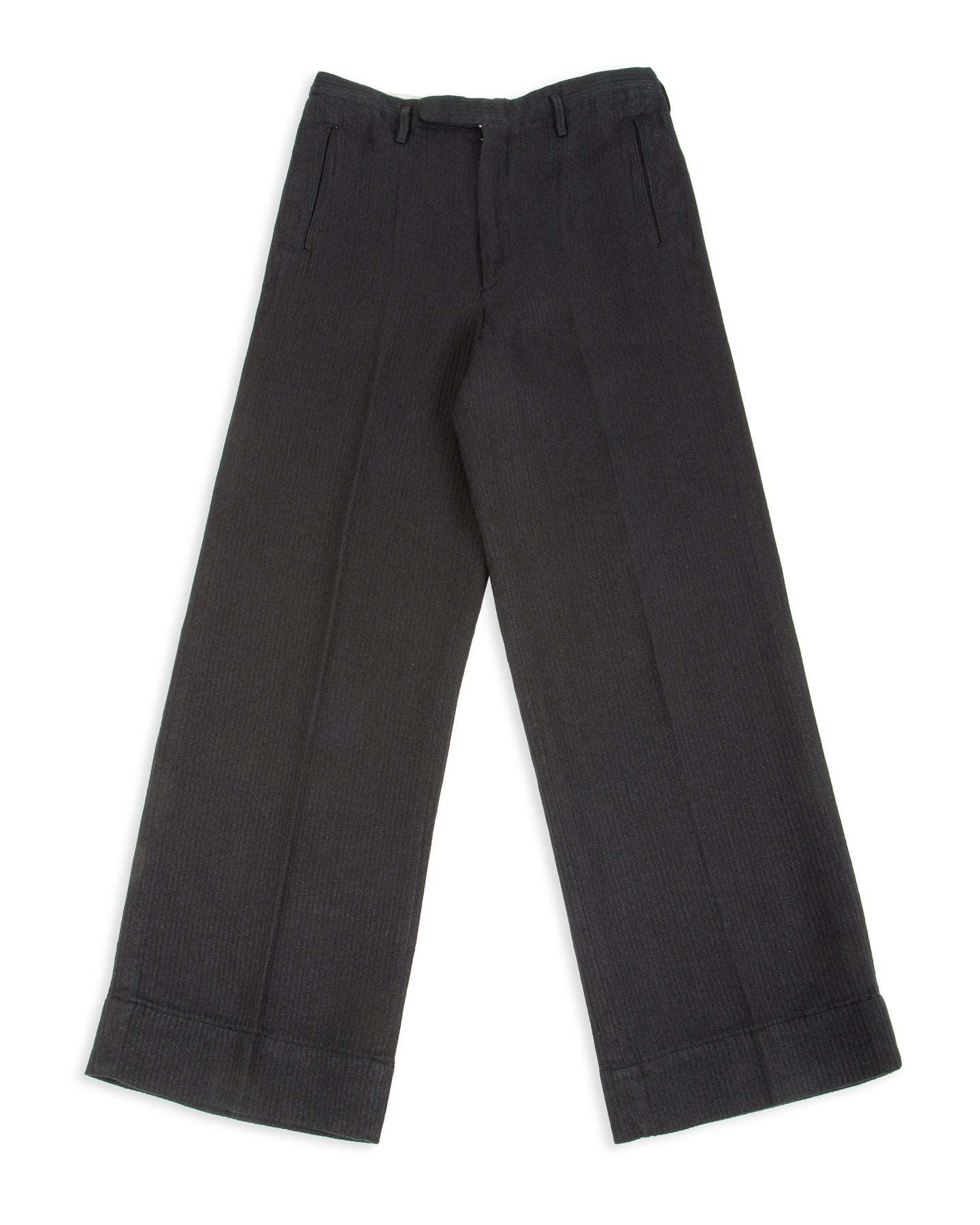 MotivMfg Loft Trousers - Black Linen Wool Pique - Standard & Strange
