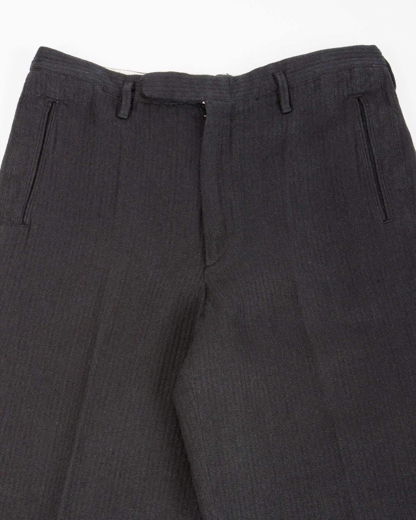 MotivMfg Loft Trousers - Black Linen Wool Pique - Standard & Strange