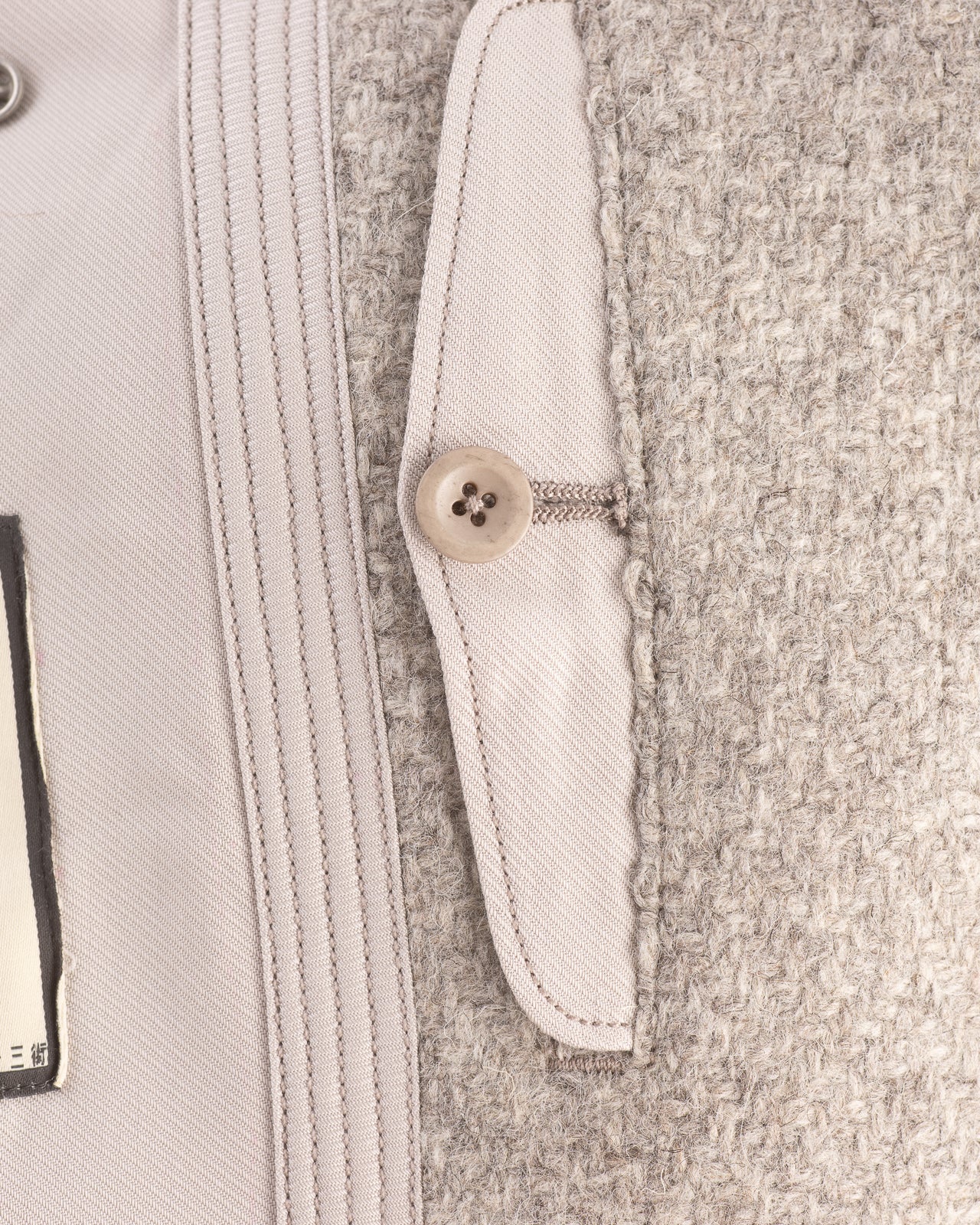 MotivMfg Mandarin Coat - Ecru Undyed Wool - Standard & Strange