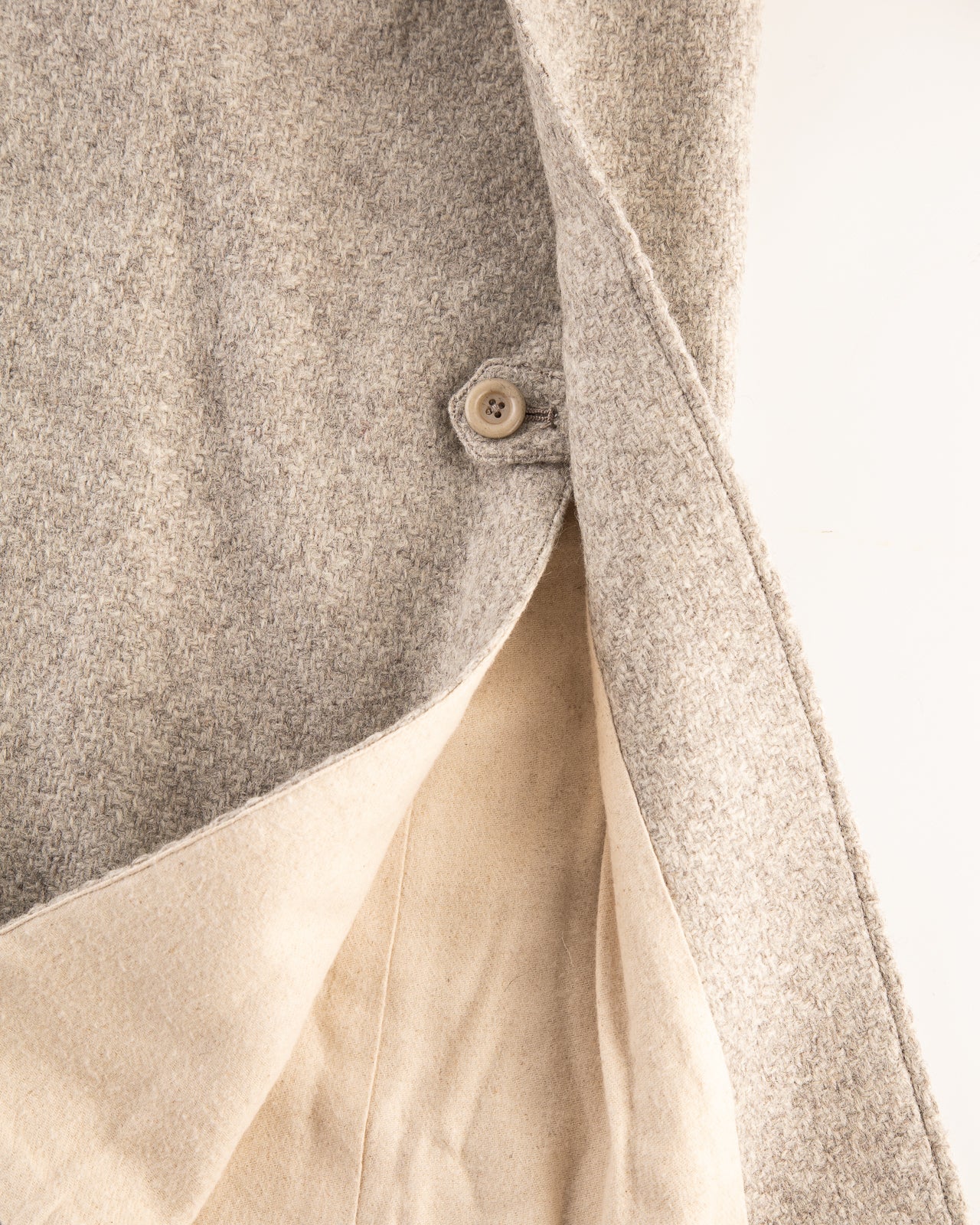 MotivMfg Mandarin Coat - Ecru Undyed Wool - Standard & Strange