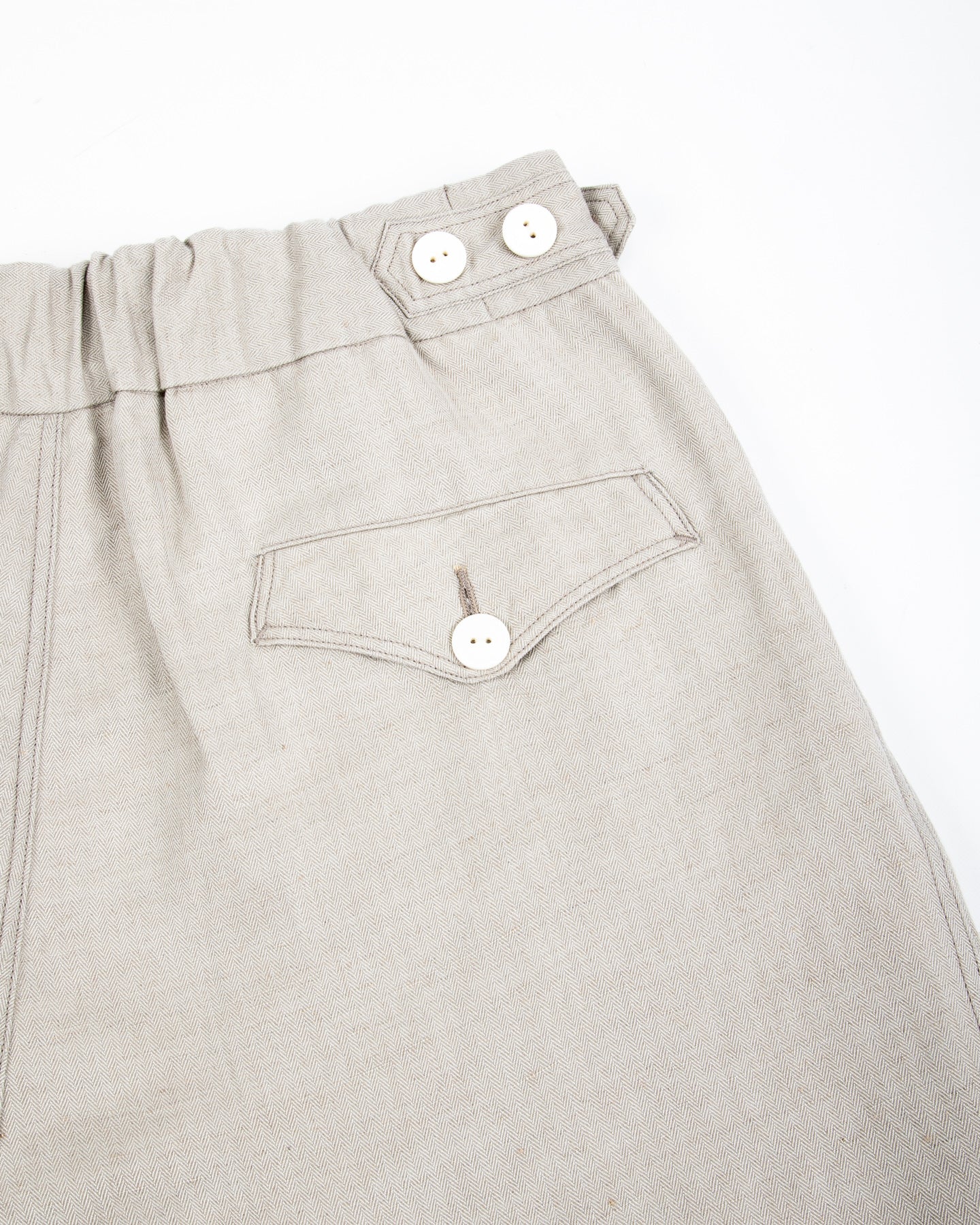 Oblique Shorts - Natural Silk Linen Fine HBT