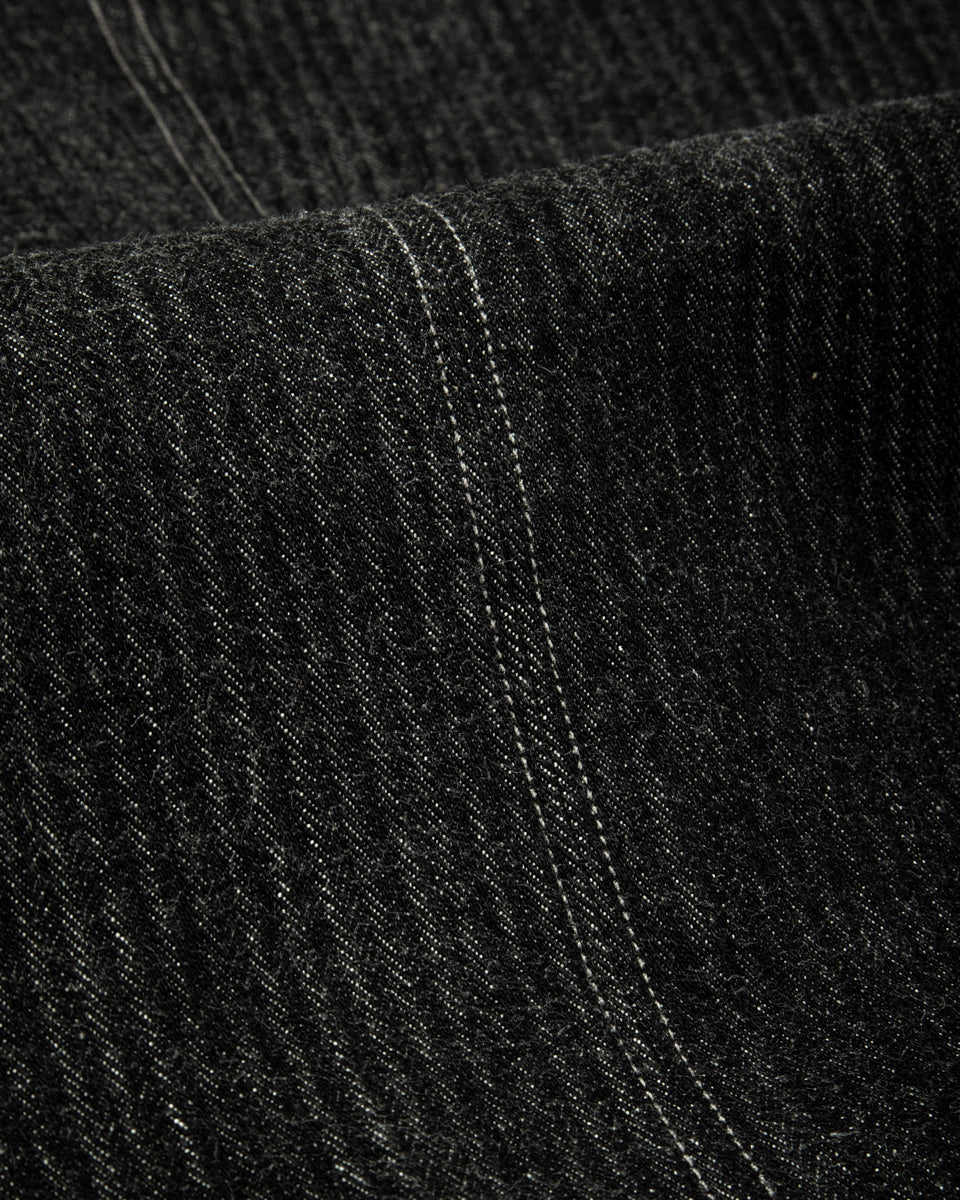 MotivMfg Peak Lapel Lounge Jacket - Black Denim Herringbone - Standard & Strange