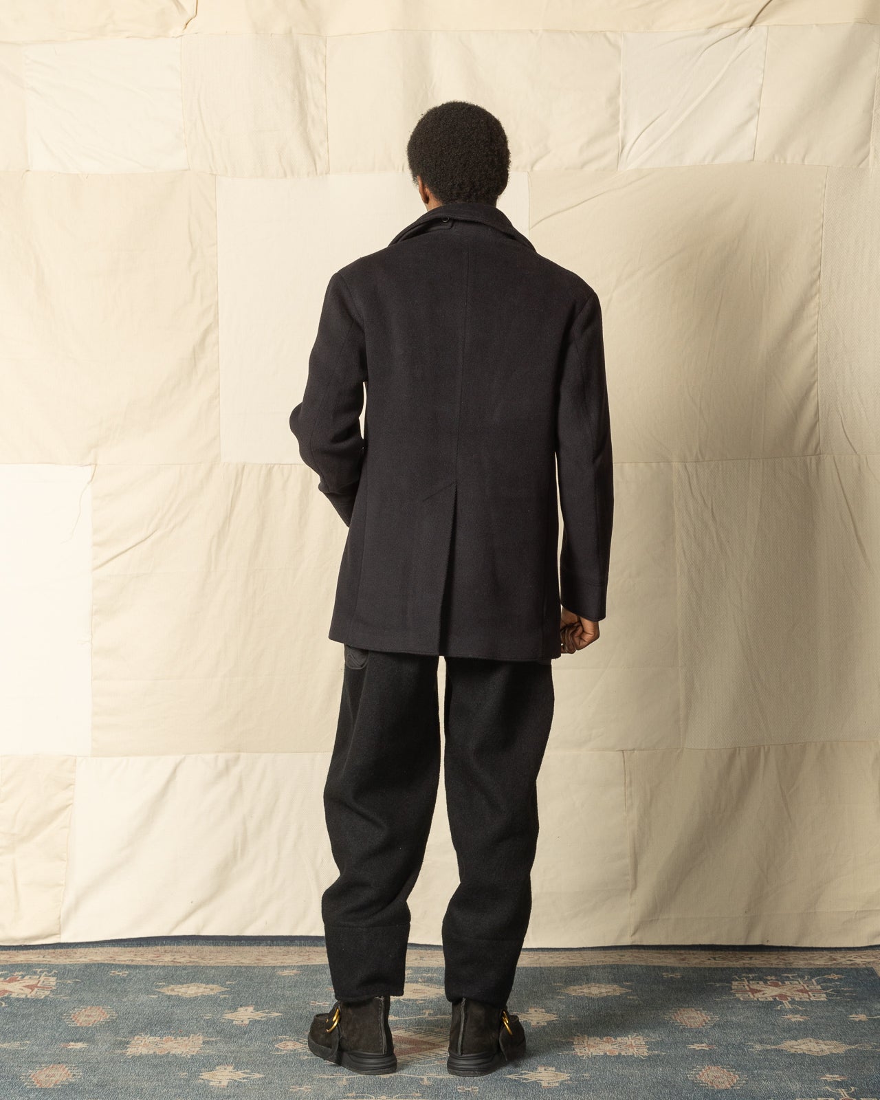 MotivMfg Platica Peacoat - Black Mallelieus Vintage Velour Overcoating - Standard & Strange