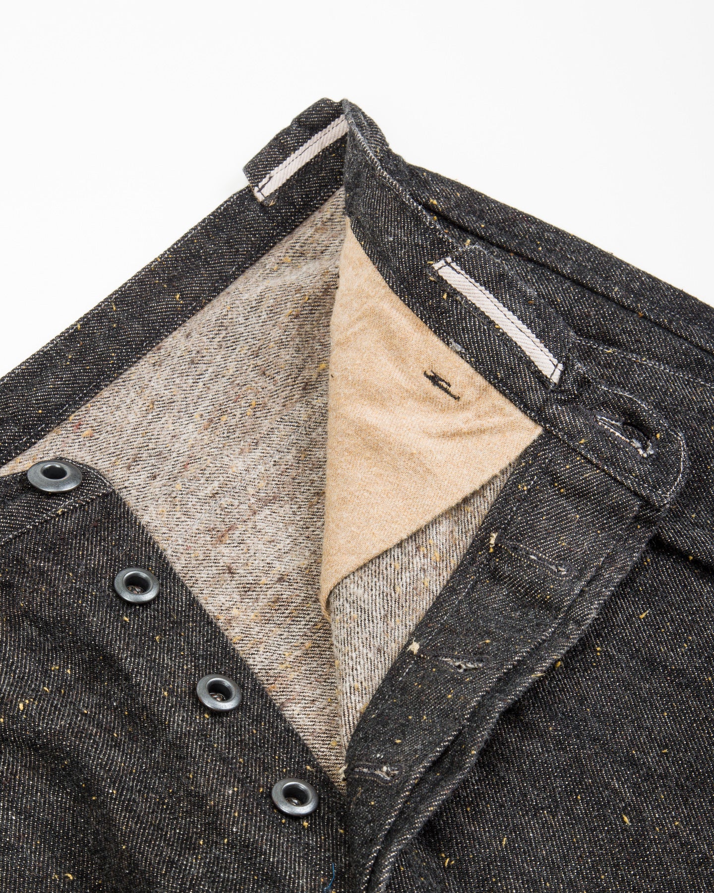 MotivMfg Pleat Denim Trousers - Char Brown Donegal Denim - Standard & Strange