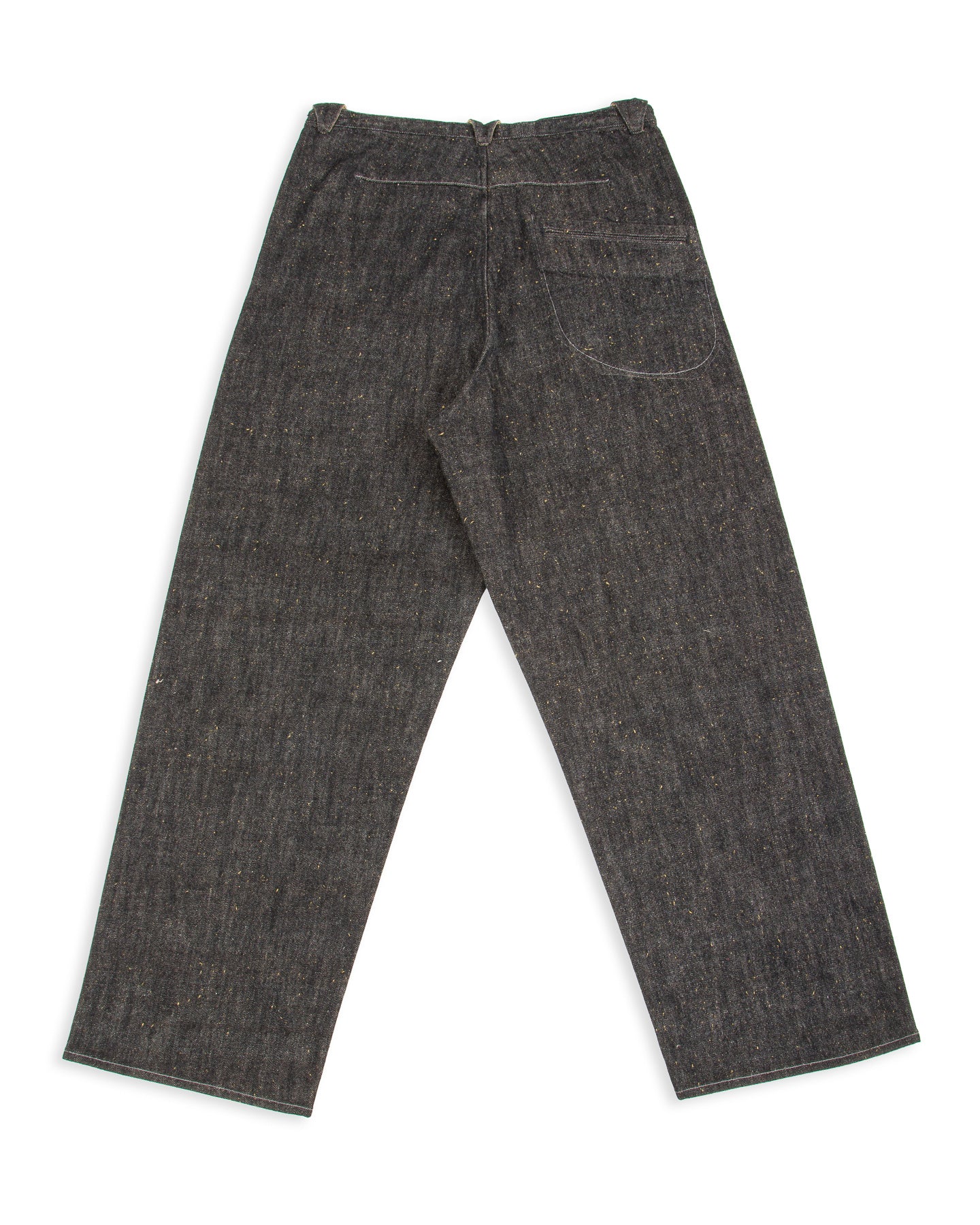MotivMfg Pleat Denim Trousers - Char Brown Donegal Denim - Standard & Strange