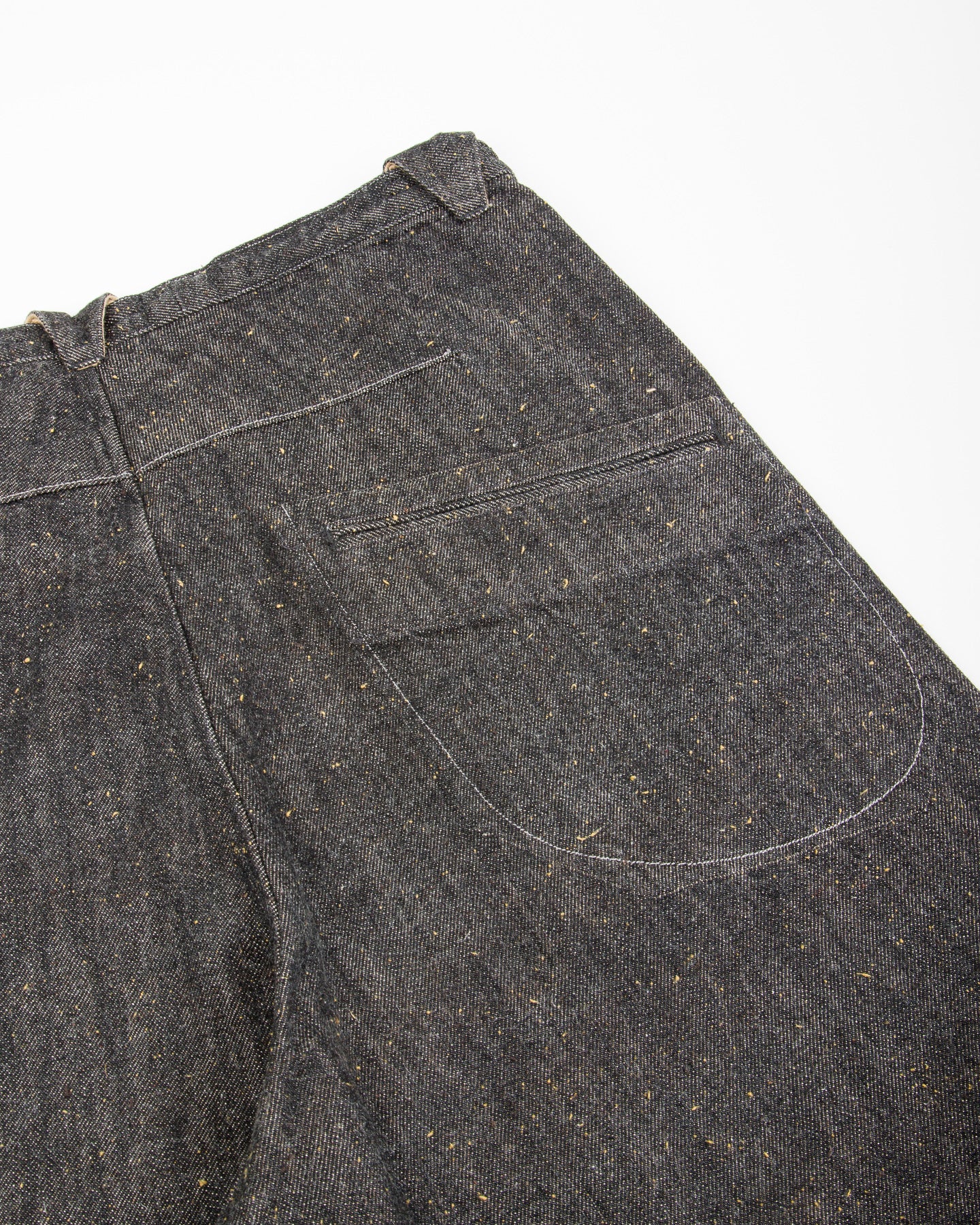 MotivMfg Pleat Denim Trousers - Char Brown Donegal Denim - Standard & Strange