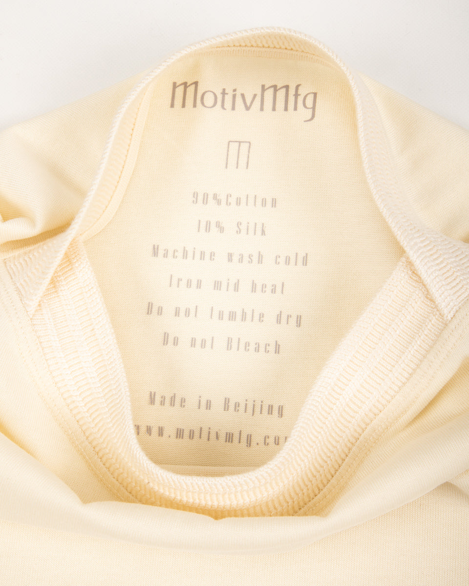 MotivMfg Shuttle T-Shirt - Ivory Cotton Silk Jersey - Standard & Strange