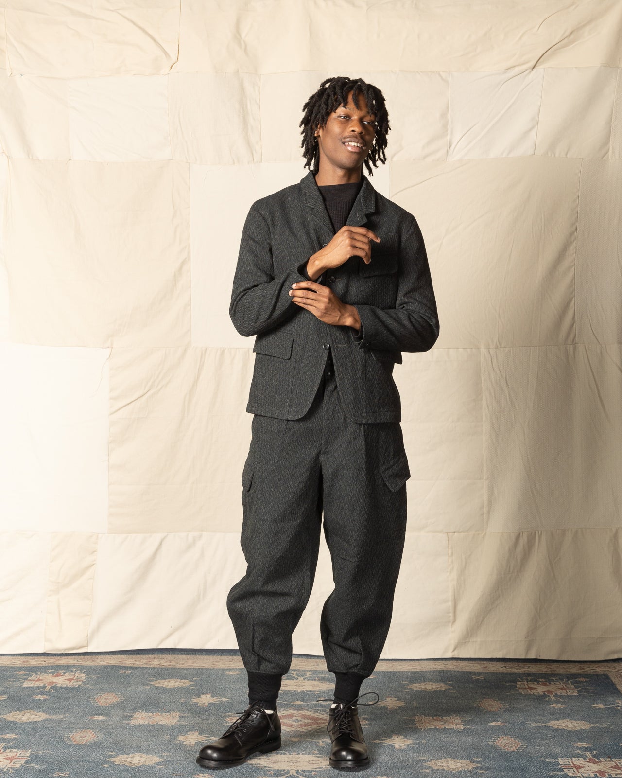 MotivMfg Ski Trousers - Forest Lovat Crepe Twist Sporting Tweed - Standard & Strange