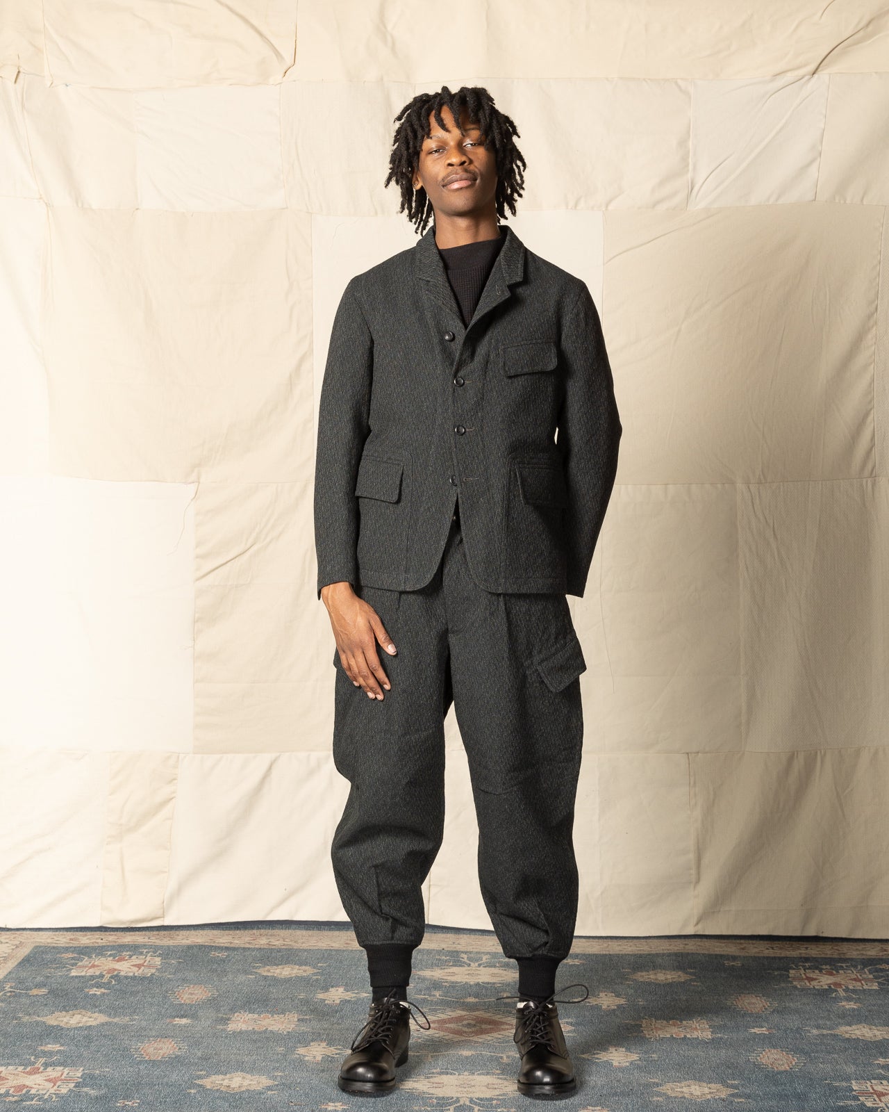 MotivMfg Ski Trousers - Forest Lovat Crepe Twist Sporting Tweed - Standard & Strange