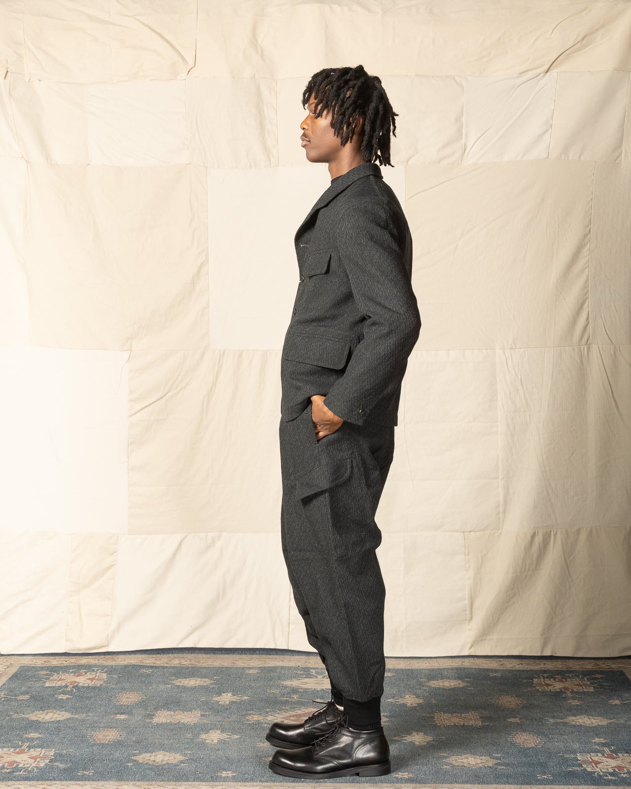 MotivMfg Ski Trousers - Forest Lovat Crepe Twist Sporting Tweed - Standard & Strange